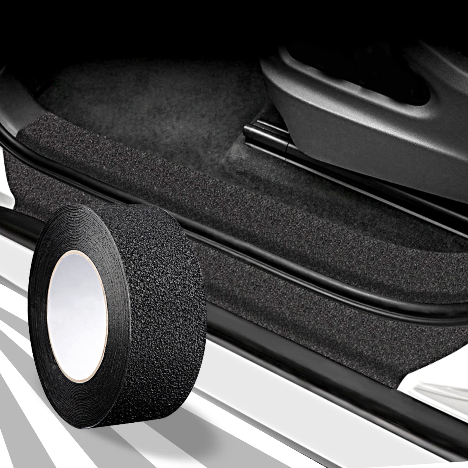 Ajxn Anti-Slip Car Door Entry Guard, 16.4Ft Diy Adhesive Car Door Sill Protector, Car Paints Protector Sticker Cover Also Preven