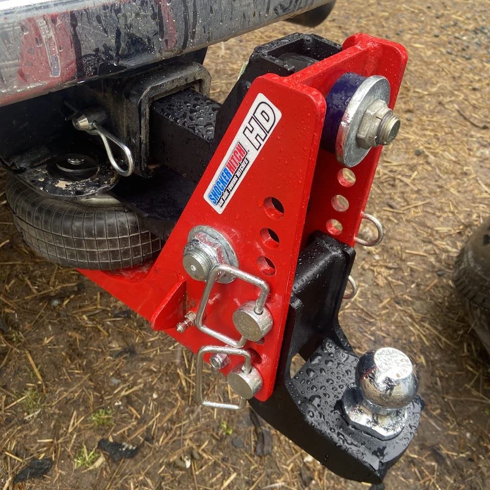 Shocker Hd 20K Air Drop Bumper Hitch 4-1/2'-8-1/2' Drop, Fits 2' Hitch, Has 2-5/16' Ball