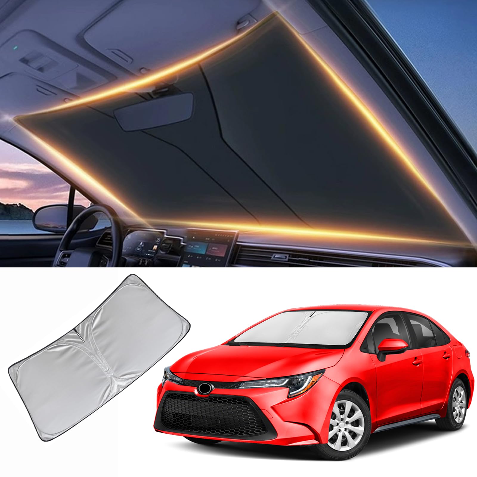 Windshield Sun Shade For Toyota Corolla Front Window Shades Cover For 2014-2025 Corolla Windshield Sun Visor Protector Car Acces
