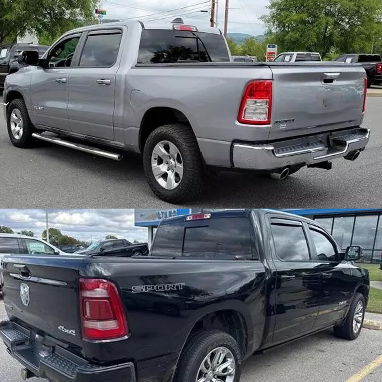 In-Channel Window Deflectors For Dodge Ram 1500 2019-2025 Crew Cab, Rain Guards Window Visors Vent Deflector Sun Shade, Truck Ac