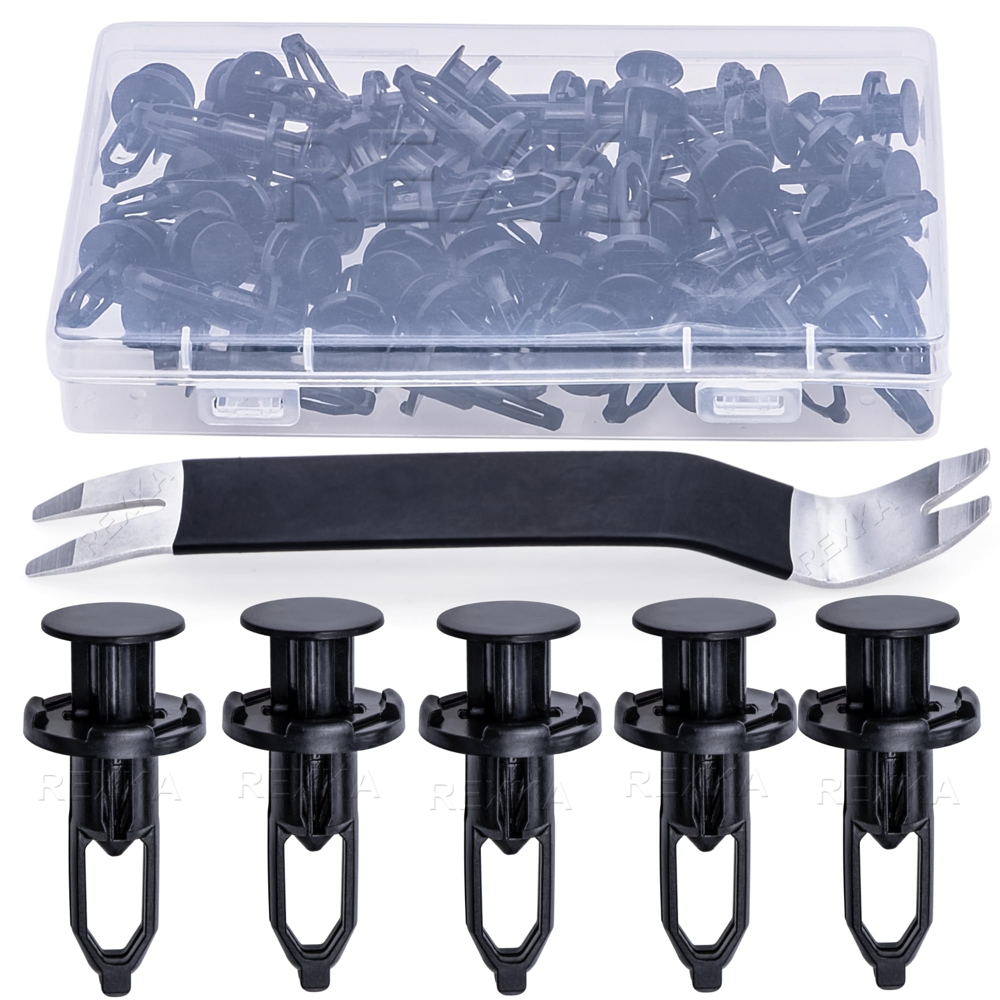 Rexka 31Pcs Fender Liner Bumper Cover Grille Retainer Clips Compatible With Toyota Lexus 52161-16010 52161-02020 - Auto Clips Re