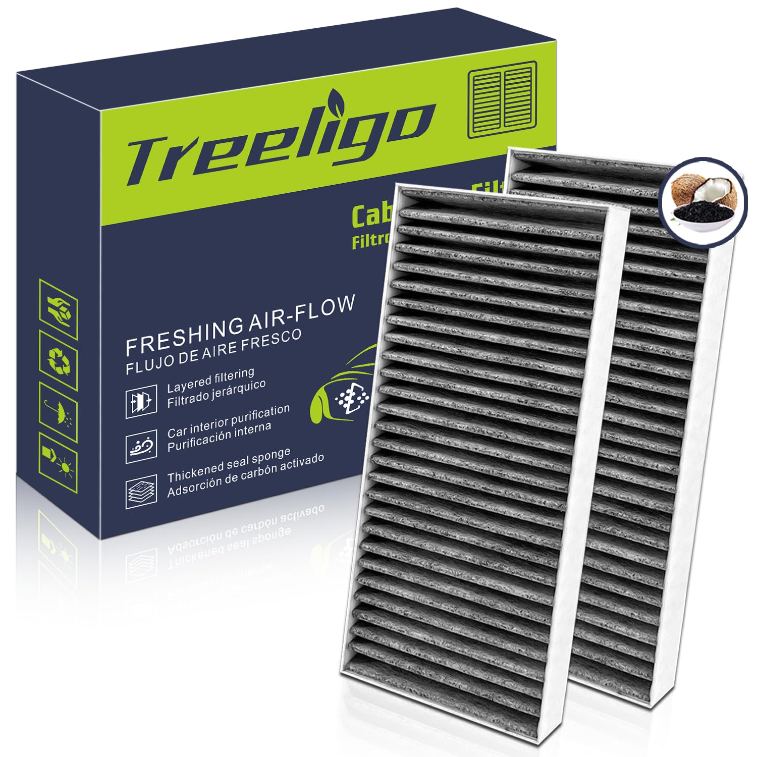 Treeligo Cf10388 Cabin Air Filter, Replacement For Titan 2004-2015 Armada 2005-2015 Nv2500 3500 2012-2014 Qx56 2004-2010, W/Upgr