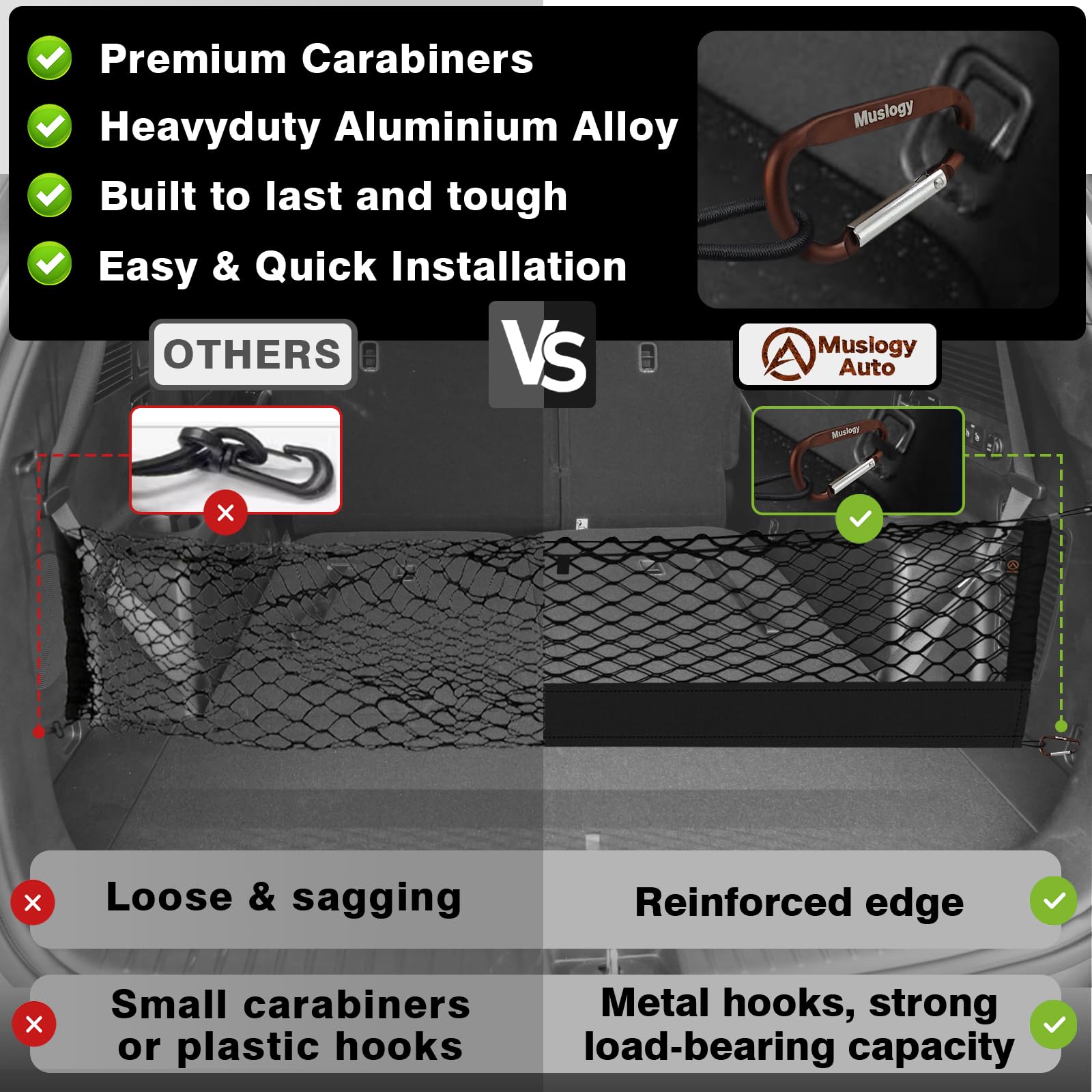 Muslogy Envelope Style Trunk Cargo Net Compatible With 2021-2024 2025 Kia Sorento Accessories Custom Fit Trunk Organizer Upgrade