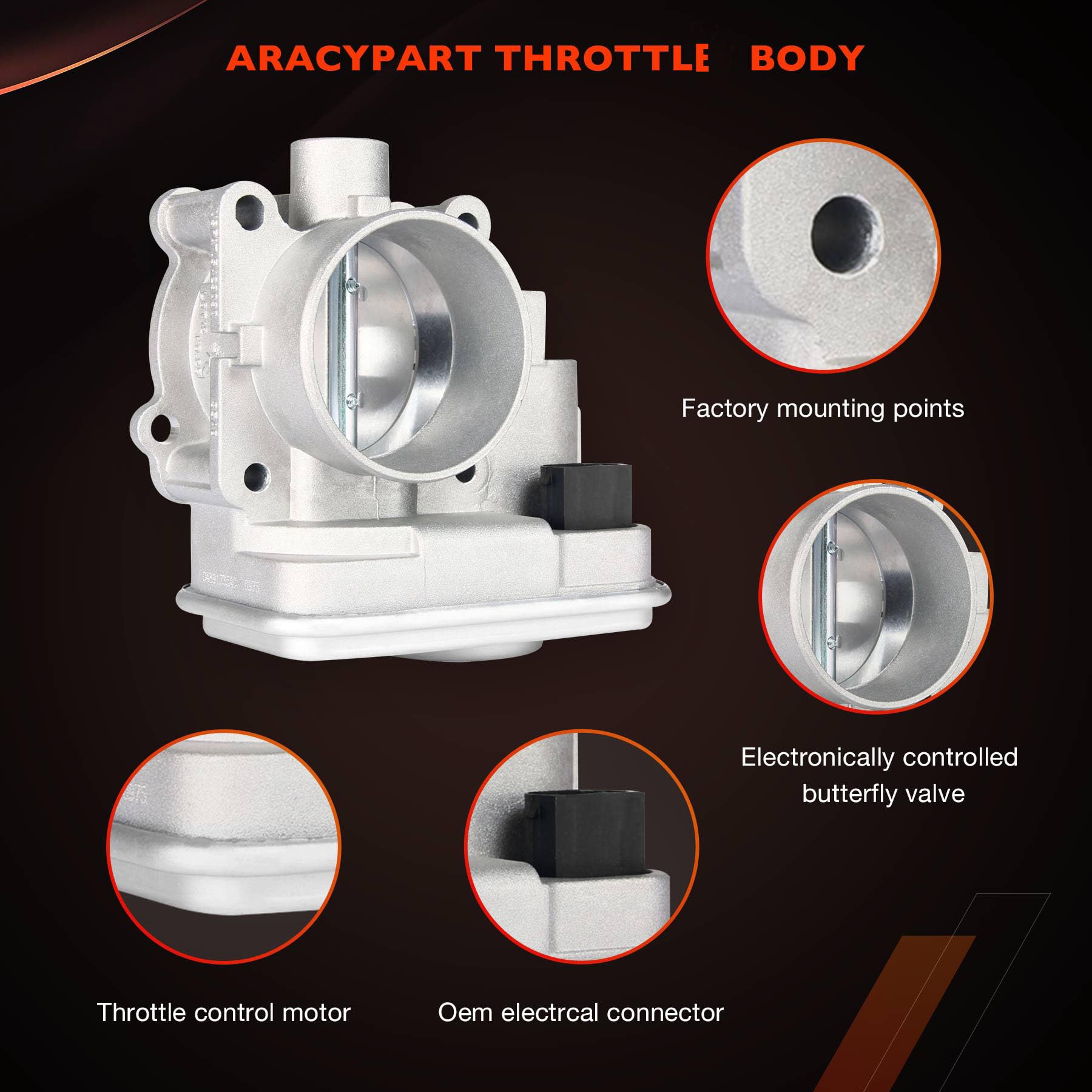 4891735Ac Electronic Throttle Body - Compatible With 2007-2017 Jeep Patriot Compass, 2008-2014 Dodge Avenger, 2009-2017 Journey,