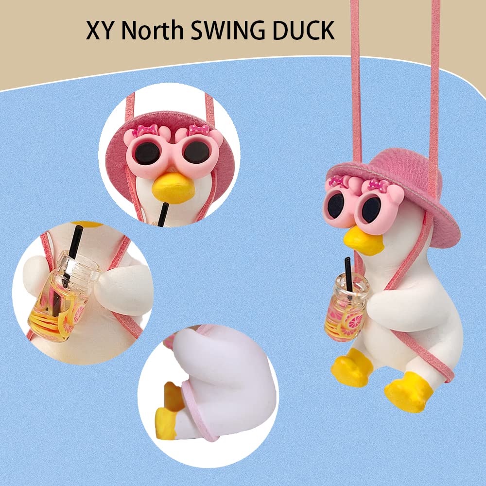 Cool Swinging Duck Car Hanging Ornament, Pendant Interior Rearview Mirror Decoration And Car Rear View Mirrior Hanging Accessori