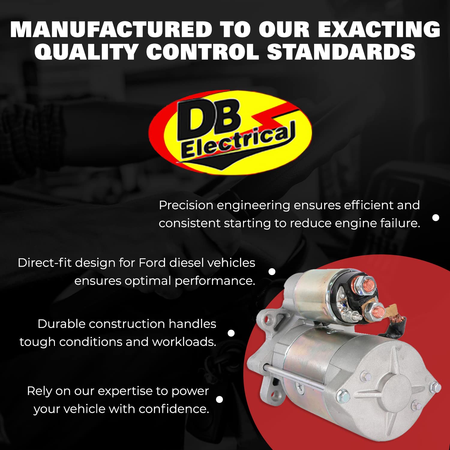 DB Electrical 410-14050 New Starter Compatible with/Replacement for Ford Truck Diesel 6.0L F Series 03-07, Excursion 03-05, 6.0