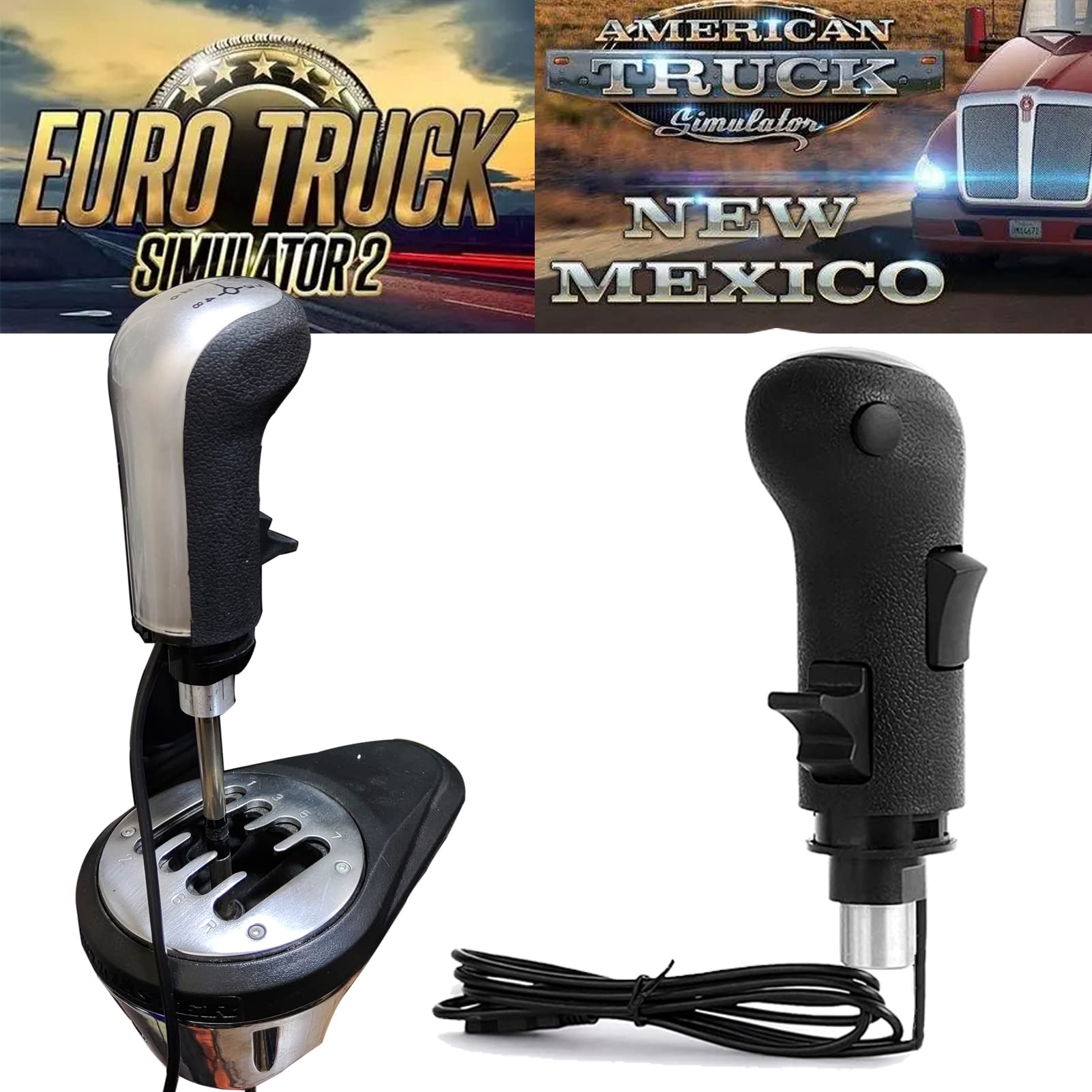 Obokidly Usb Gearshift Knob Support G29 G920 G27 For Simracing Game Sim Rig Ets2&Ats Games Euro Truck Simulator Shifter (Blck-Gear Shift Shifter Knob)