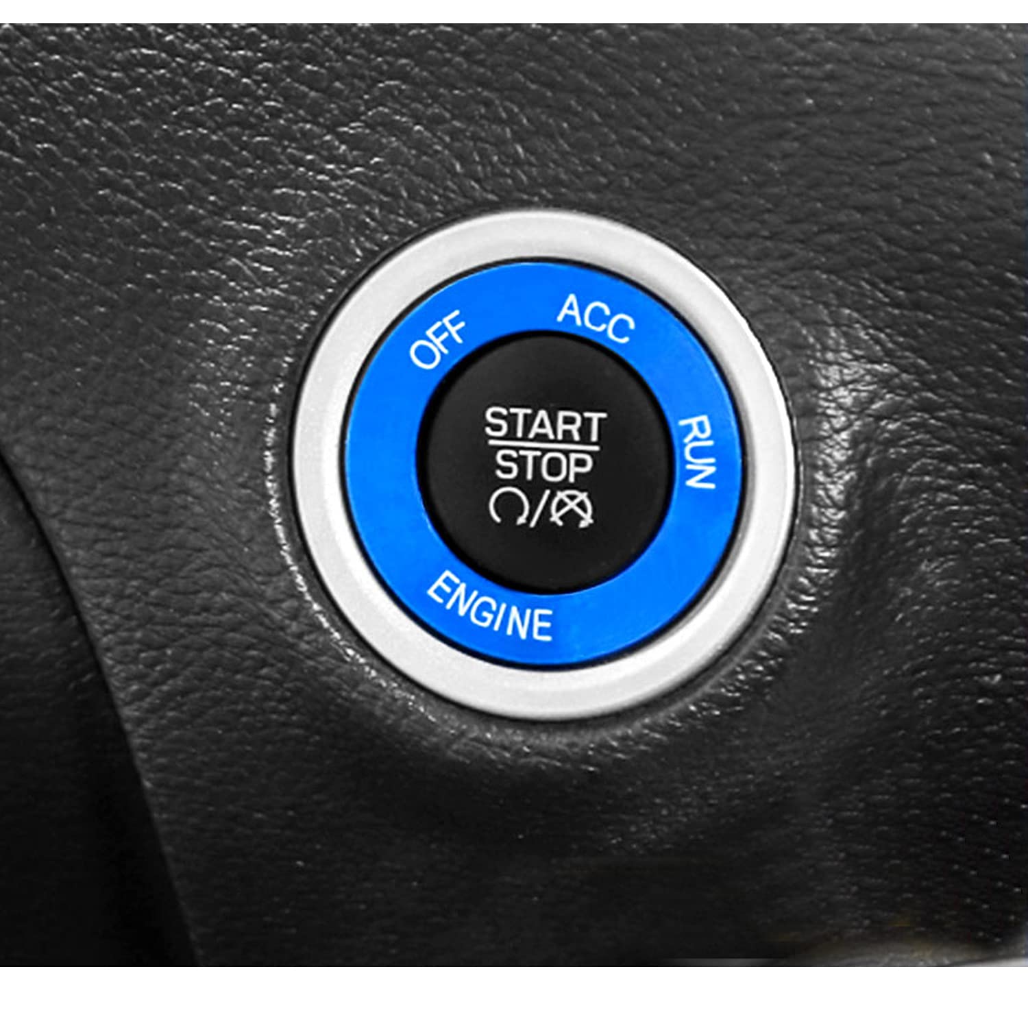 Keptrim For Challenger Charger Engine Start Stop Trim For 2010-2020 Dodge Challenger/Charger Ram, For 2014 Durango, Blue Aluminum Alloy 1Pc