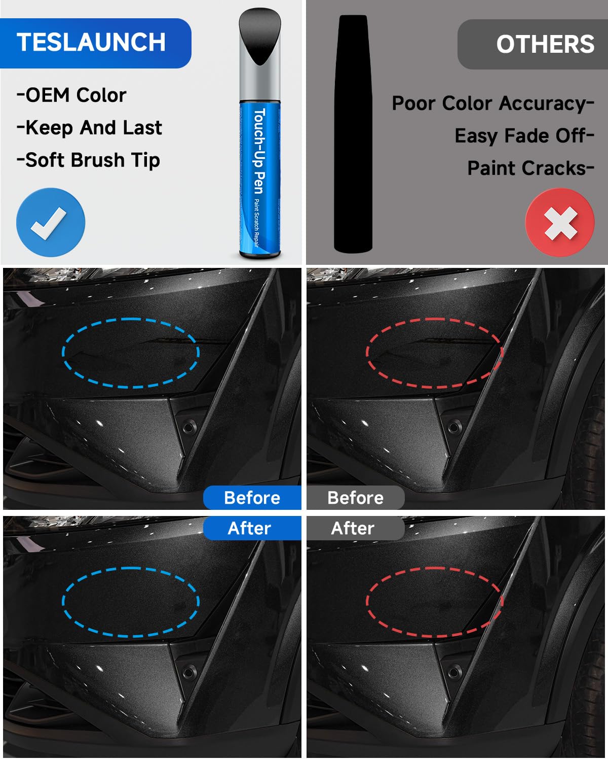 KH3 Black Obsidian/Super Black Touch Up Paint Compatible with Nissan Exact Match Touch Up Paint Car Scratch Repair