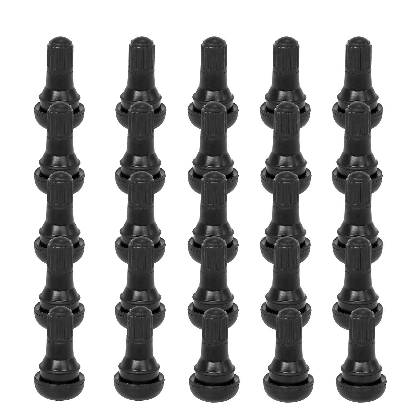 BLACKHORSE-RACING 25 Pack TR412 Rubber Tire Snap-in Short Valve Stem ATV Lawn Mower Garden Tractor Plug Stem for Tubeless 0.453 