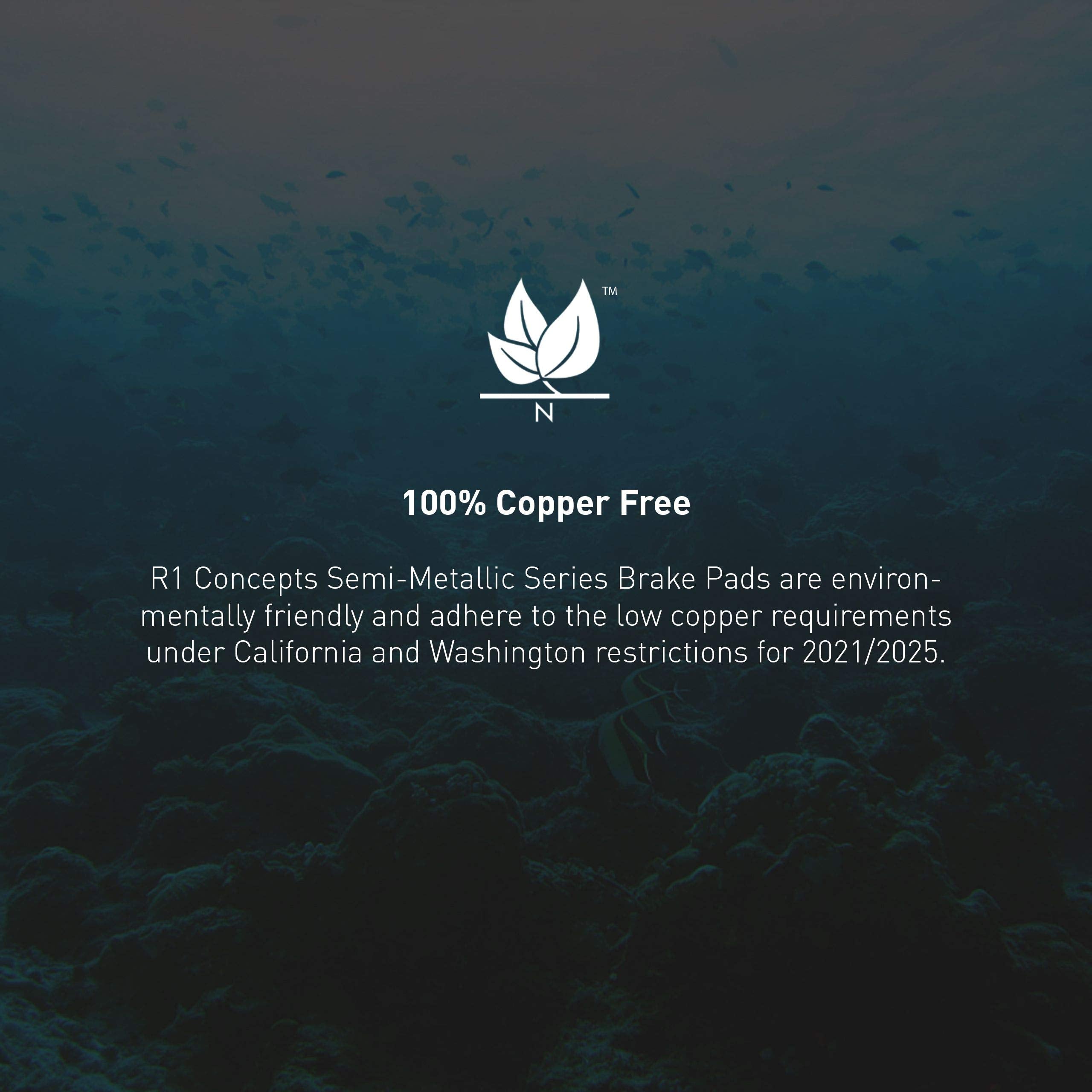 R1 Concepts Rear Semi-Metallic Series Brake Pads 2311-1427-00| Fits 2010-2012 Land Rover Range Rover, 2010-2013 Land Rover Range