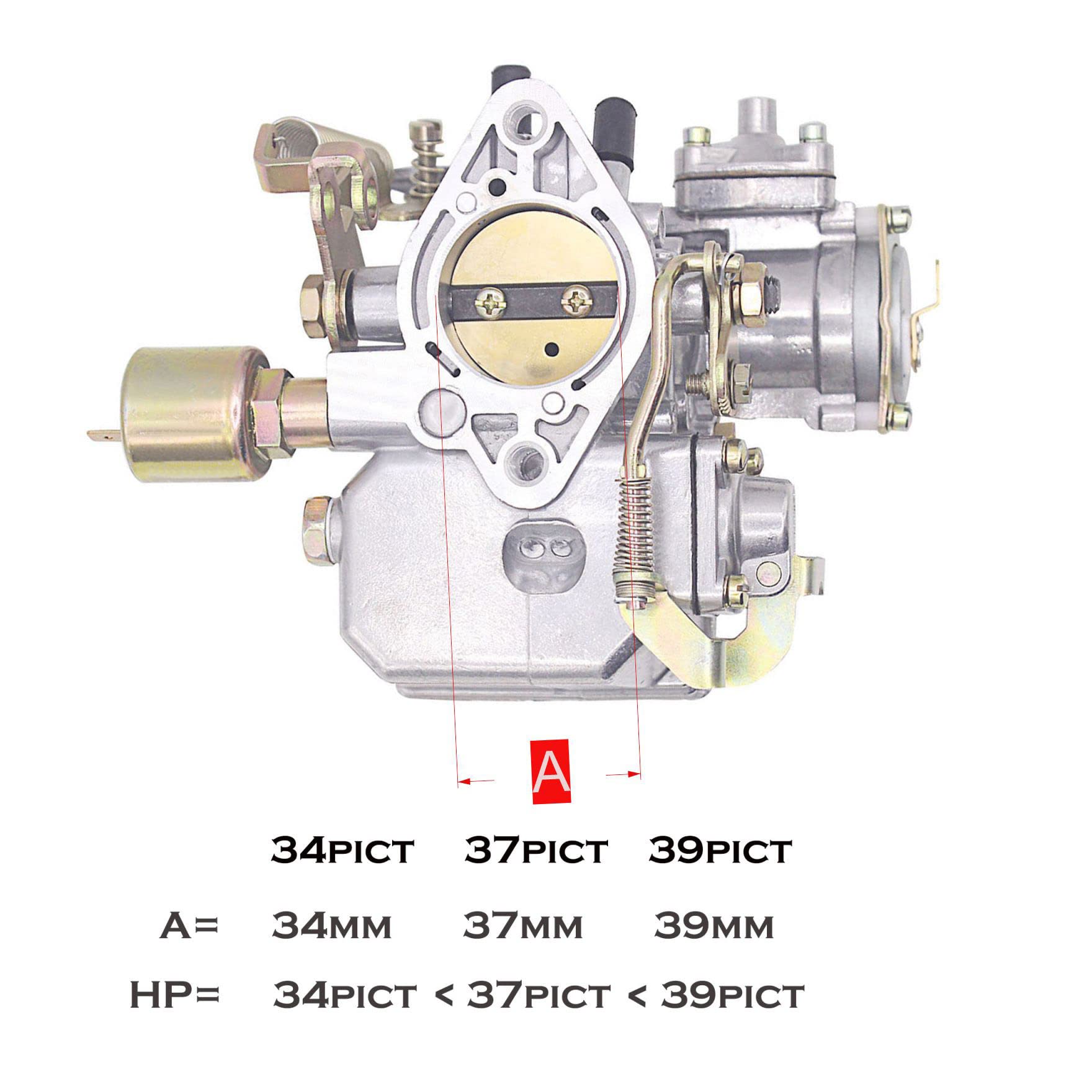 39 Pict-3 Carburetor For Vw Beetles Super Beetles 1971-1979 Dual Port 1600Cc Air Cooled Type 12V Engine Electric Choke Volkswage
