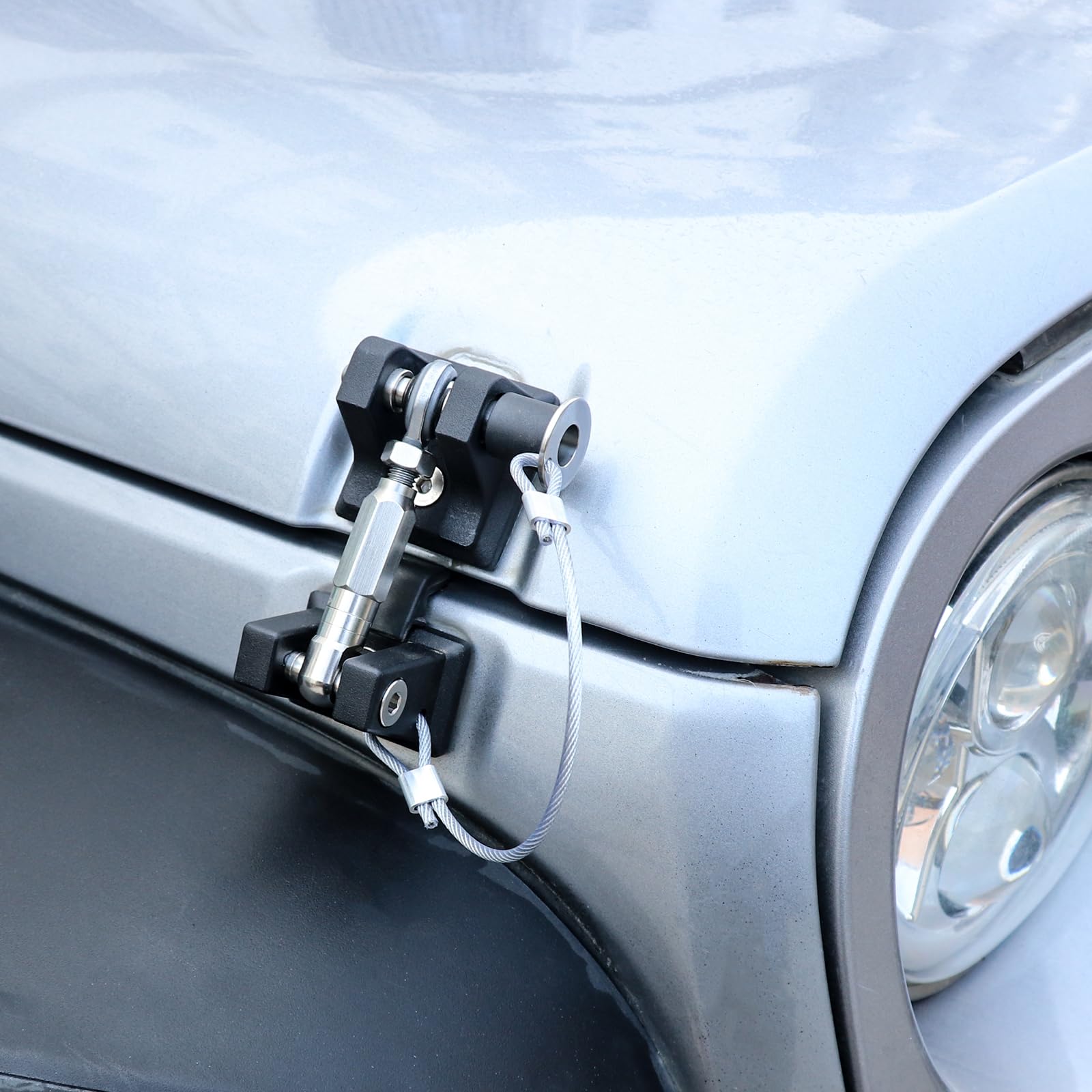 JHD-TOGO for Jeep Wrangler JK Accessories Hood Latches Lock,Aluminum Hood Safety Catch with Keys for 2012-2017 Jeep Wrangler JK