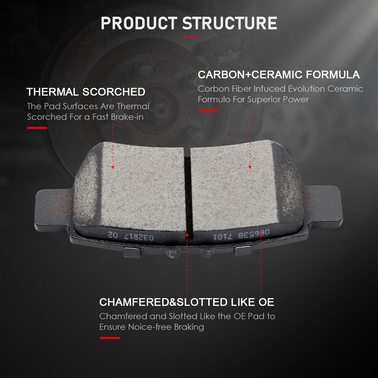 Cciyu D1088 Ceramic Rear Brake Pad Set Fit For 2005-2010 For Honda Odyssey
