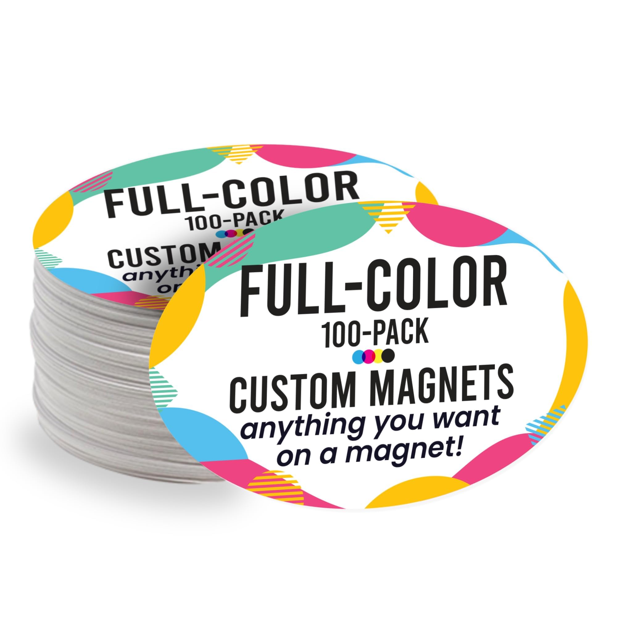 Magnet Me Up Customizable 4X6 Inch Oval Magnet Pack, 100 Piece, Custom Magnet For Businesses, Personal Use, Choose Your Text, Up
