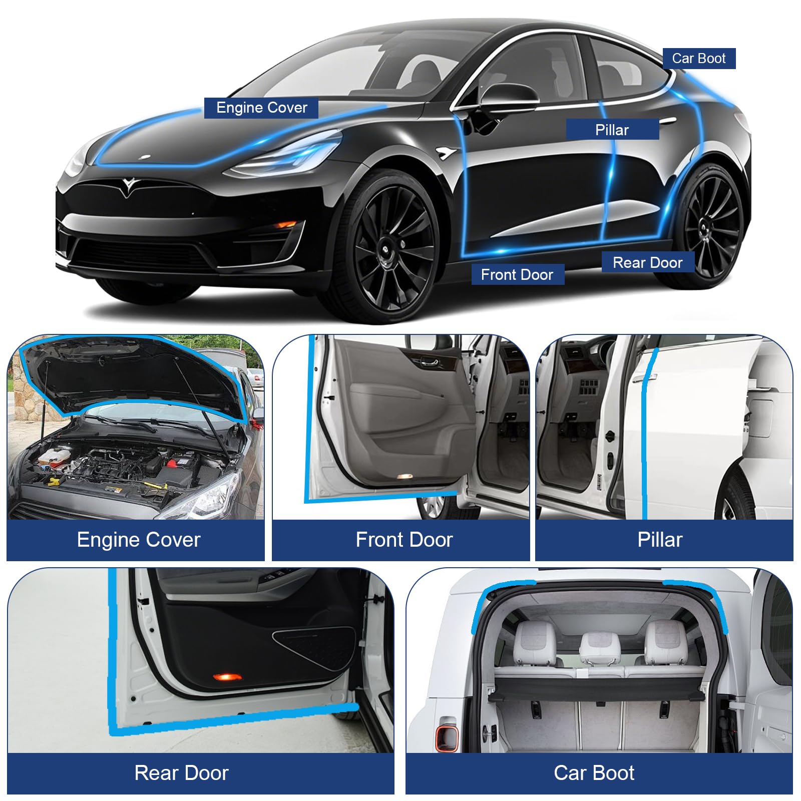 Car Door Rubber Seal Strip Trim Seal With Side Bulb For Cars, Boats, Rvs, Trucks, And Home Applications, Car Weather Striping (32.8Ft)