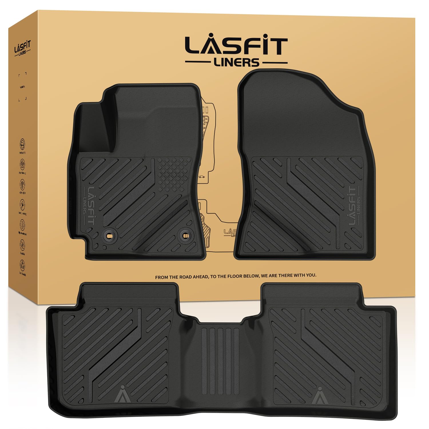 Lasfit Floor Mats For Toyota Corolla Sedan 2014-2019 (Only For Automatic) All Weather Custom Fit Floor Liner For Corolla L/Le/S/