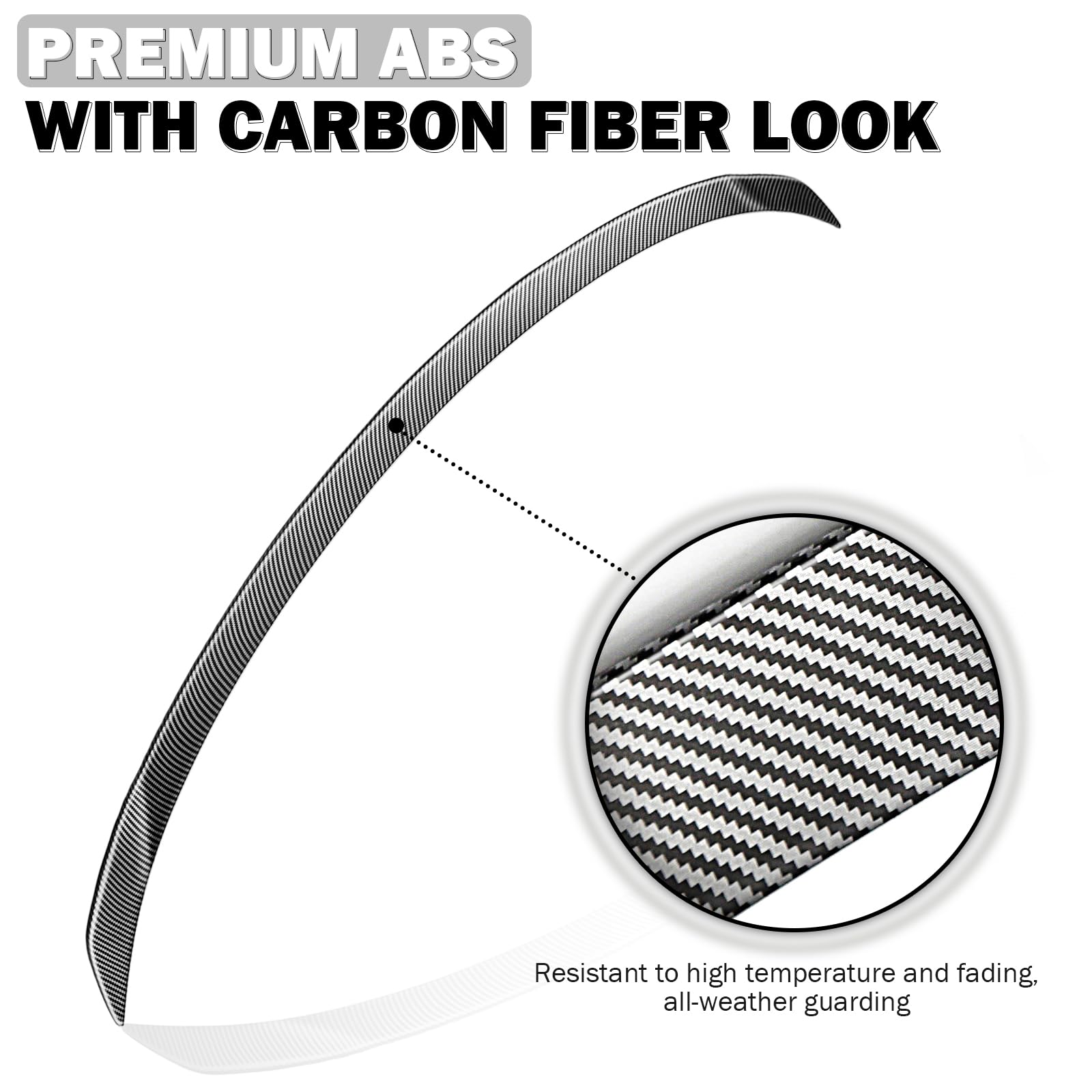 Abystar ABS Spoiler for Tesla Model Y Juniper 2026, Matte Carbon Fiber Look Trunk Wing, Rear Lip Spoiler for Sporty Appearance &