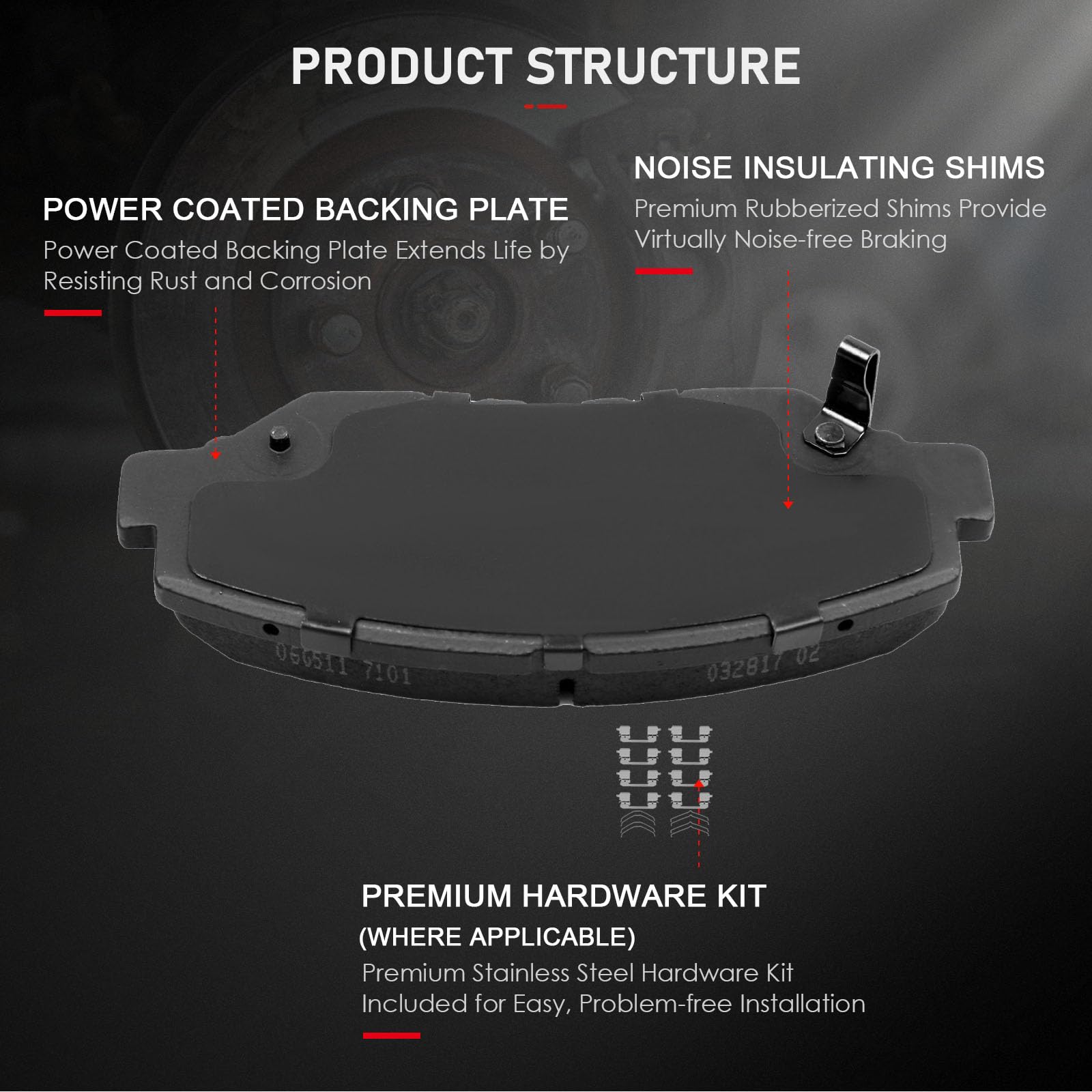 Cciyu D914 D1336 8Pcs Front & Rear Ceramic Brake Pads Kits 2008-2012 For Honda Accord
