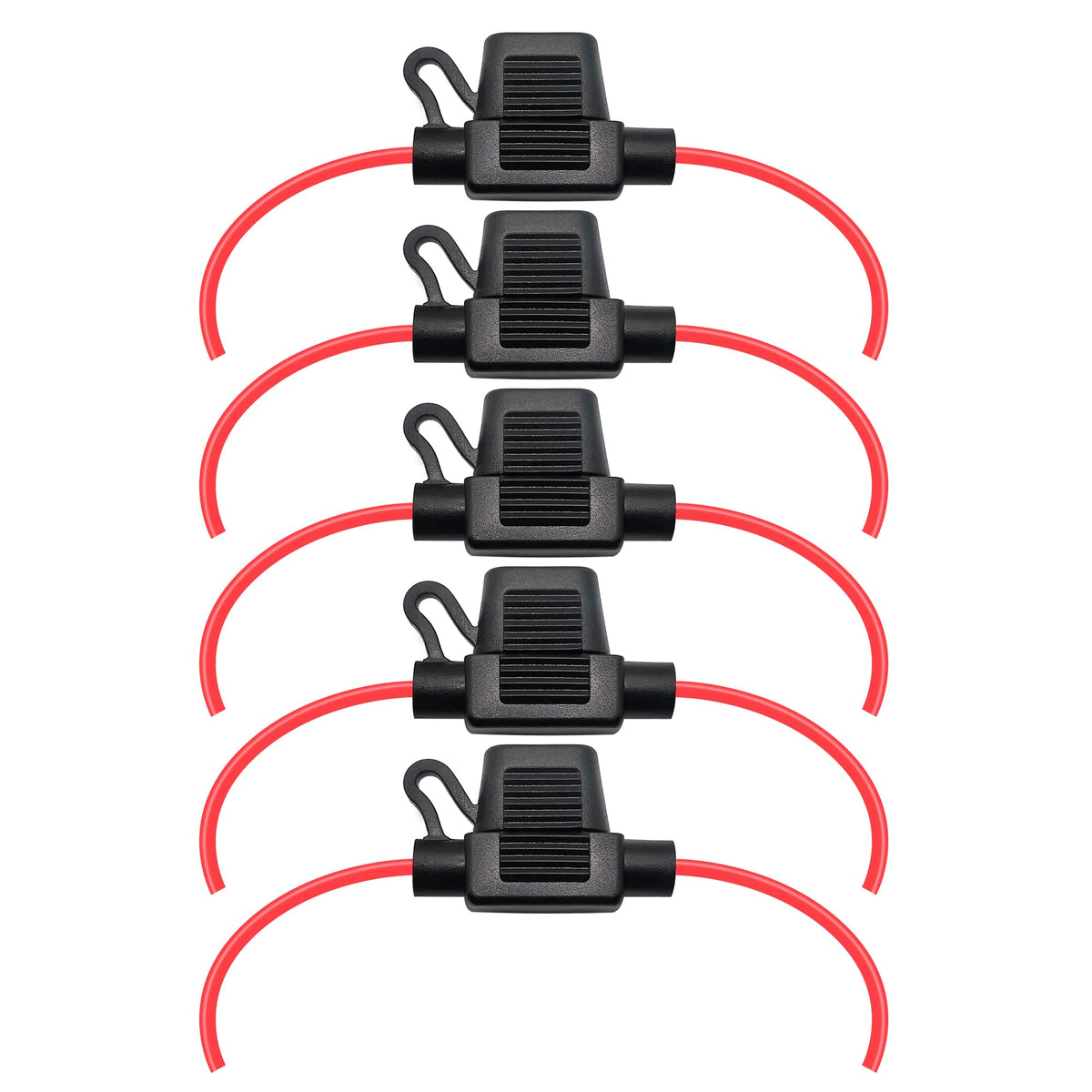 Vantronik Waterproof Inline Fuse Holder 5 Pack For Mini Fuse,18 Gauge Awg Wire Ul1015, Fit For Mini Blade Fuse, 12 Inches Long