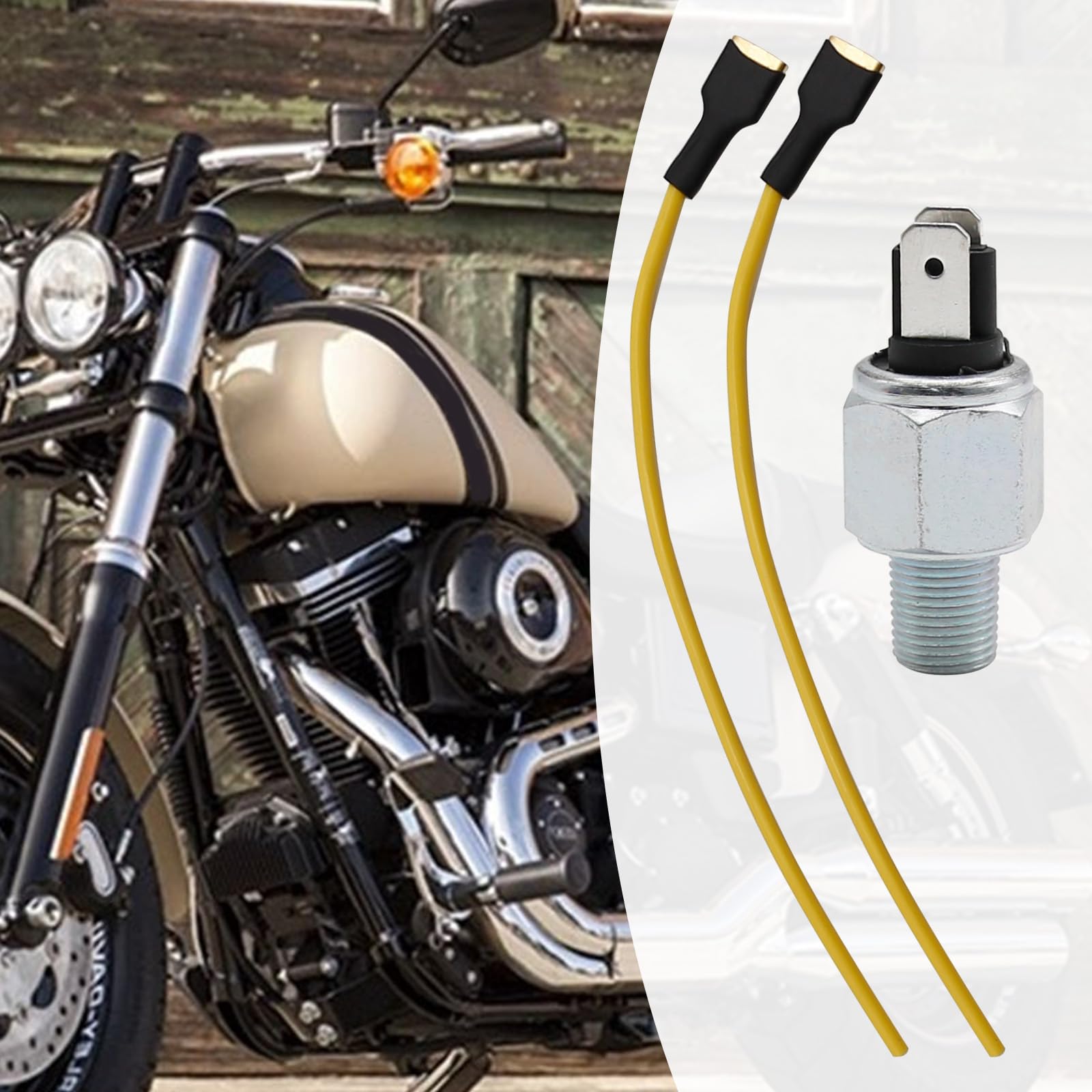 Vkinman Motorcycle Brake Switch Replacement For Harley Davidson Touring 2003-2014, Fxst 2004-2014, Fxd 2005-2007, Fxdwg 2004-2014 - Push Button, Manual Operation, Yellow