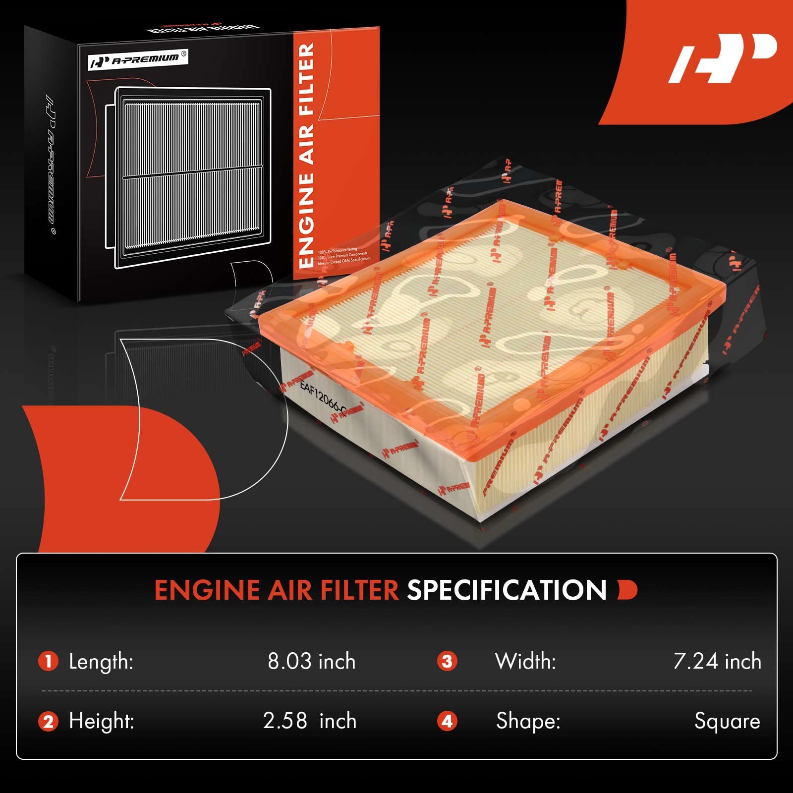 A-Premium 2-PC Engine Air Filter Compatible with Fiat 500X & Jeep Compass, Renegade & Ram ProMaster City, 2015-2022, 1.4L 2.4L,