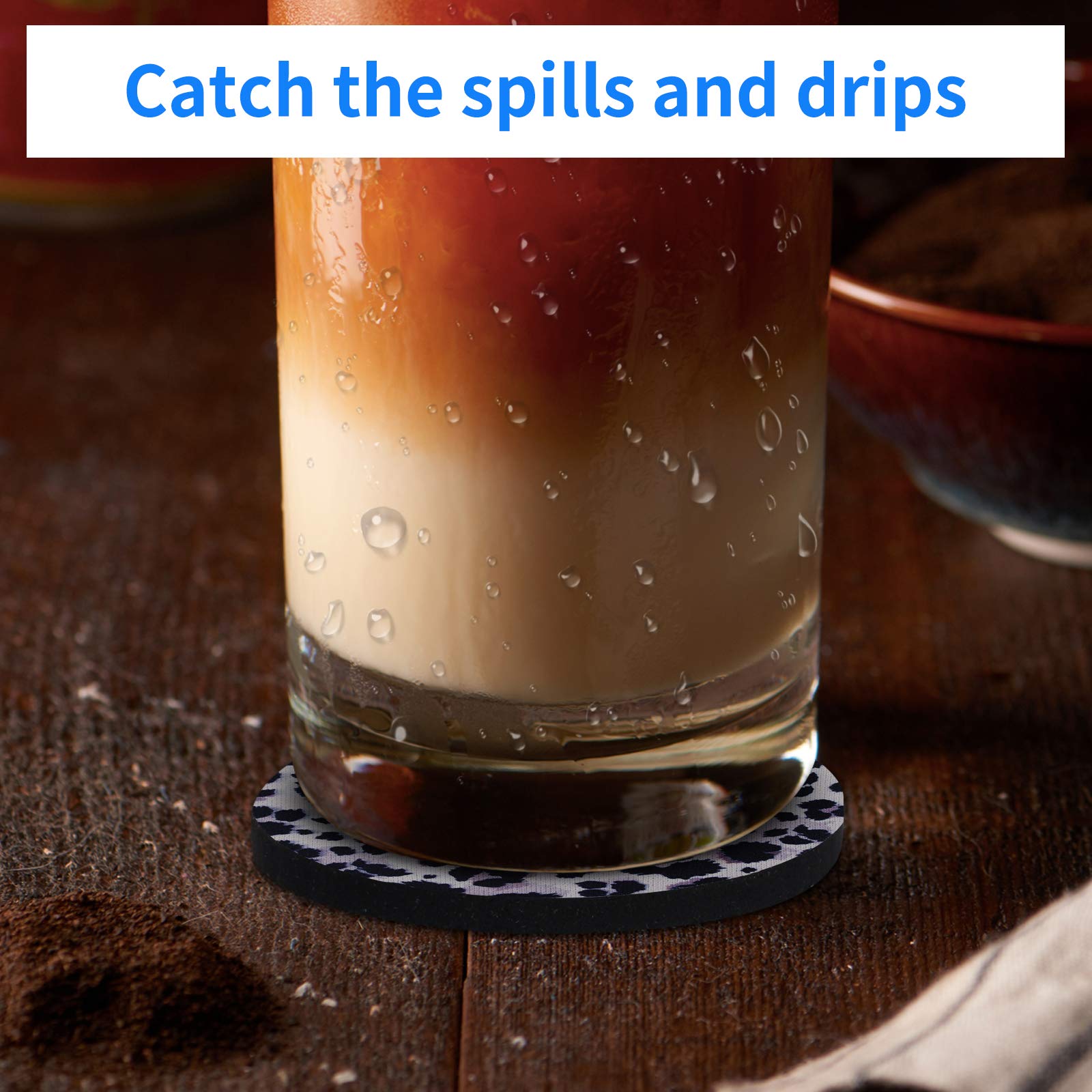 Tifanso Car Cup Holder Coaster, 2 Pack Car Coasters For Cup Holders, Cup Drink Holder Coasters For Car, Cute Car Accessories For Women And Girl (Snow Leopard)