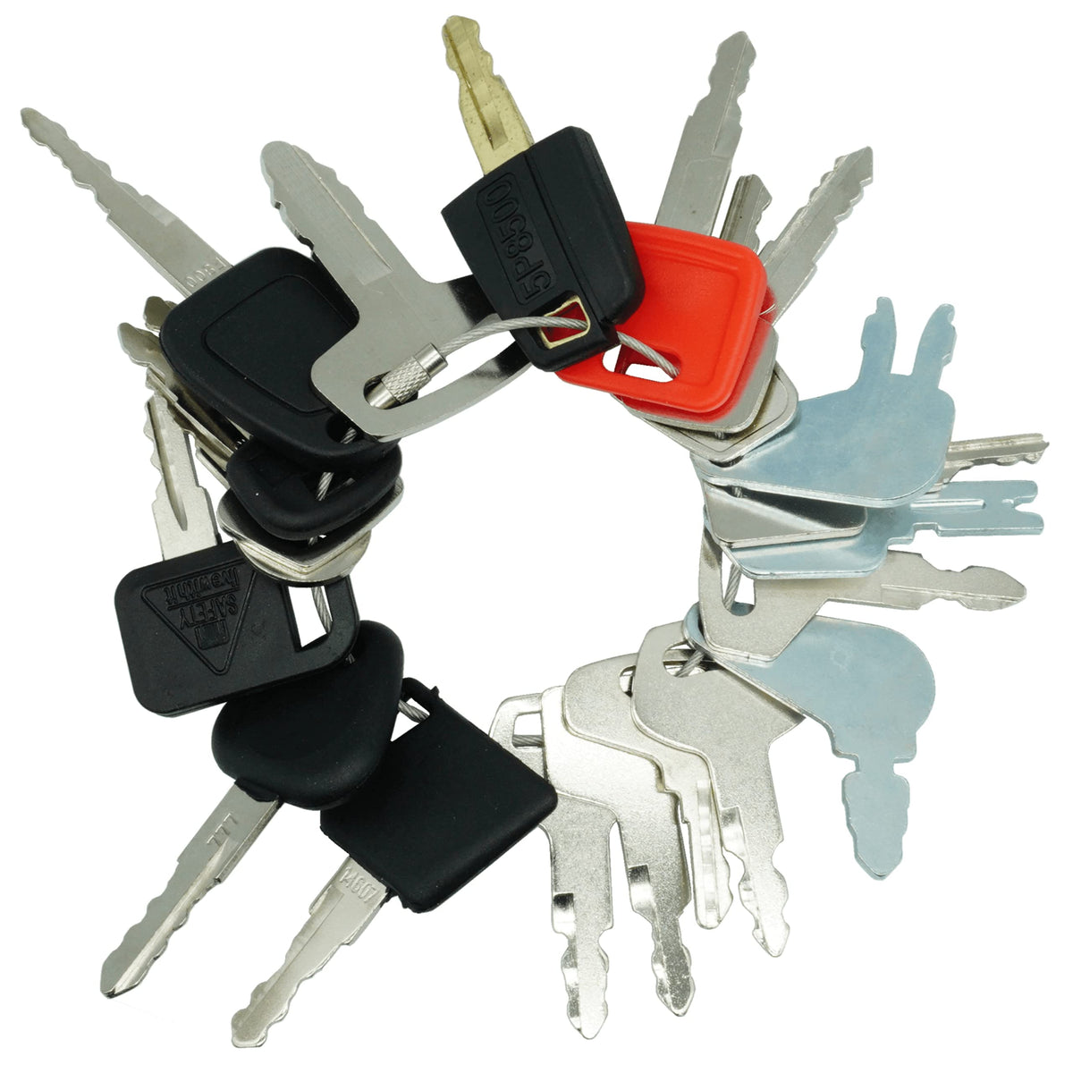 Replacement 21 Construction Equipment Blank Set Custom Cut Ignition Key Ring For Heavy Machines