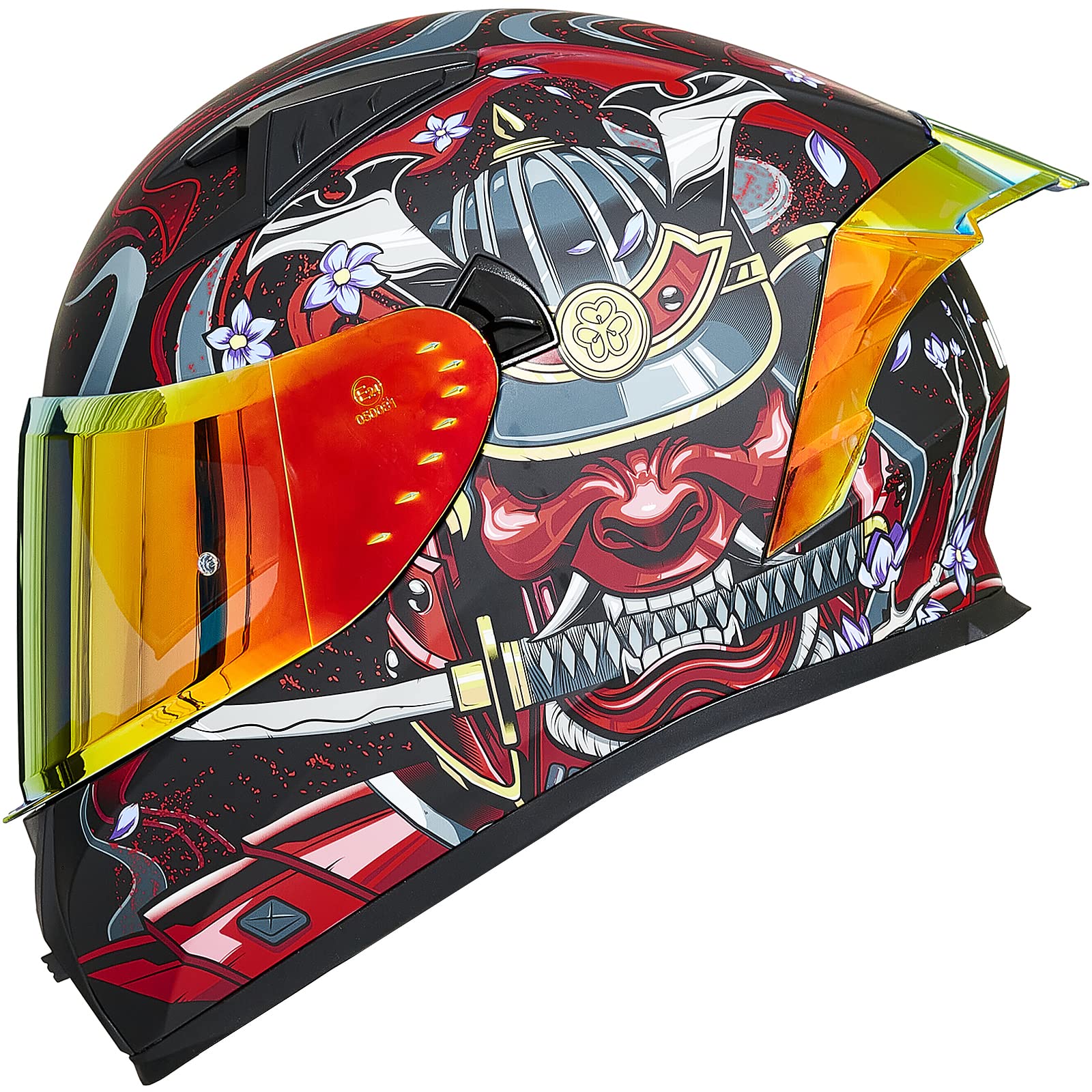 Ilm Motorcycle Helmet Full Face With Pinlock Compatible Clear&Tinted Visors And Fins Street Bike Motocross Casco Dot Model Z501(Armor Red, X-Large)