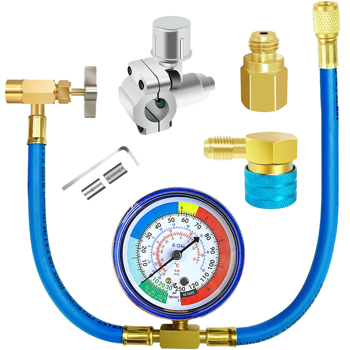 Refrigerator Freon Recharge Kit, R134A Refrigerant Recharge Kit, A/C R134A Refrigerator Freon Recharge Kit, With Bullet Piercing