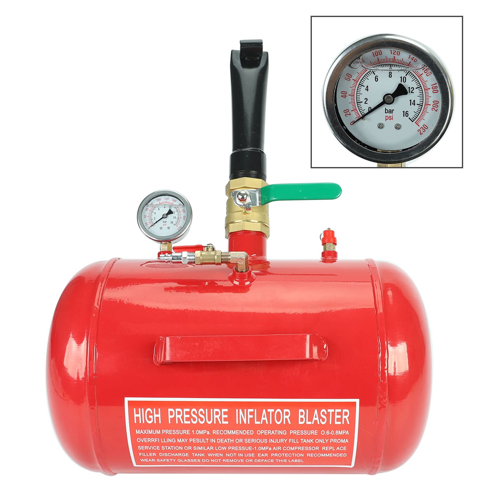 Blackhorse-Racing 5 Gallon Air Tire Bead Seater - 145Psi Blaster Tool Seating Inflator W/Gauge Car Truck Atv Tank Heavy Duty - R