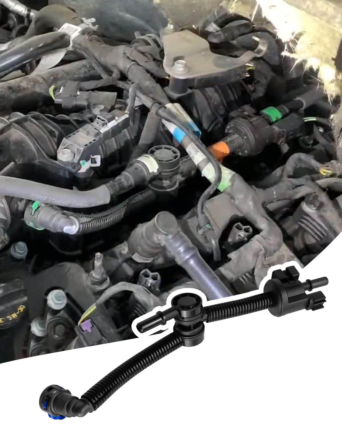 Fuel Line Bracket with Purge Solenoid Valve Fit for Ford F-150 Edge Explorer Lincoln Aviator Replace GL3Z-9B325-B, FL3Z-9B325-A,