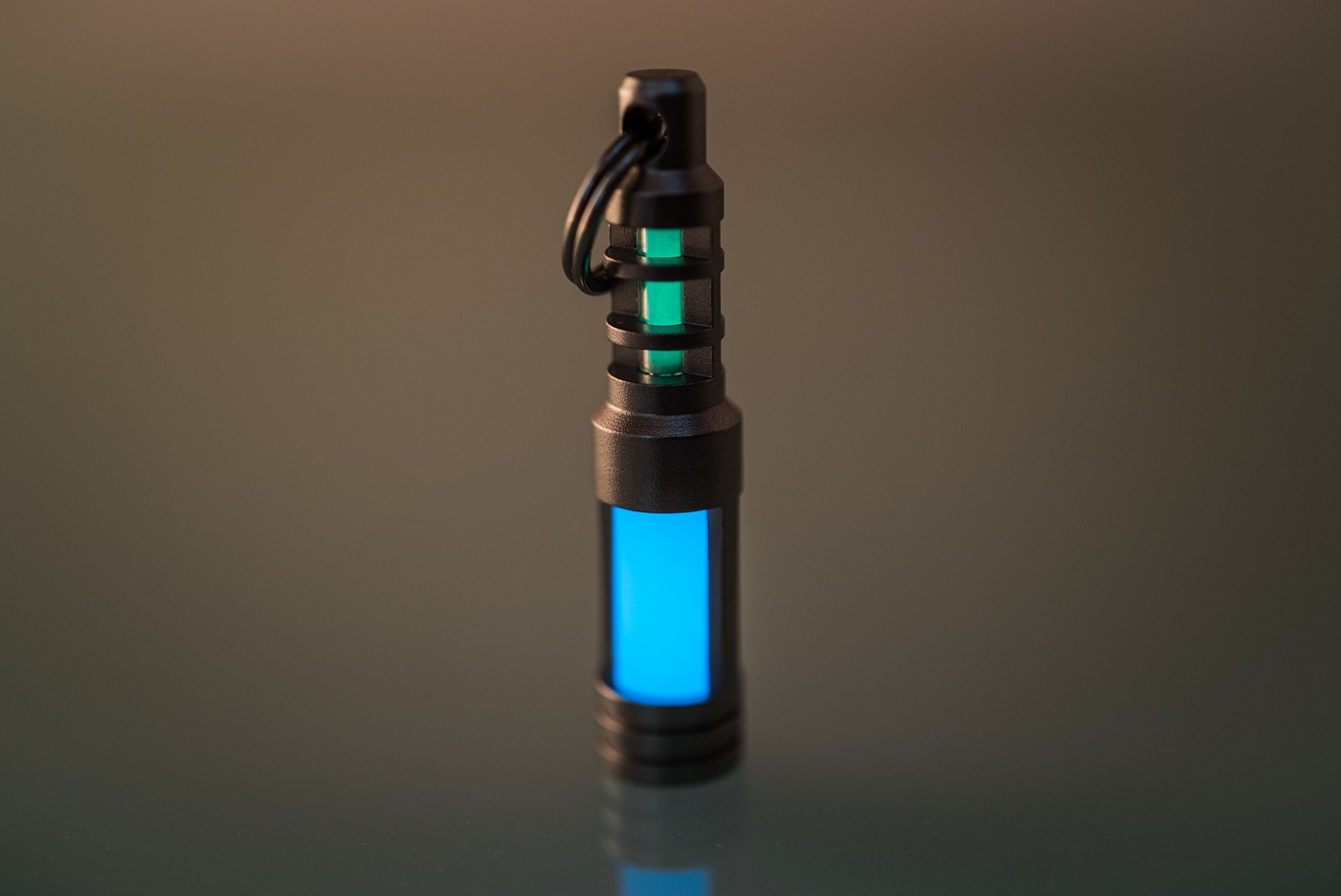 Tec Accessories - Isotope Chain Reaction Fob - Embrite Glow Pellet - Aqua - Accepts 3X11Mm Tritium Vial - Stainless Steel Housing - Everyday Carry - Keychain Accessories - Gifts For Men