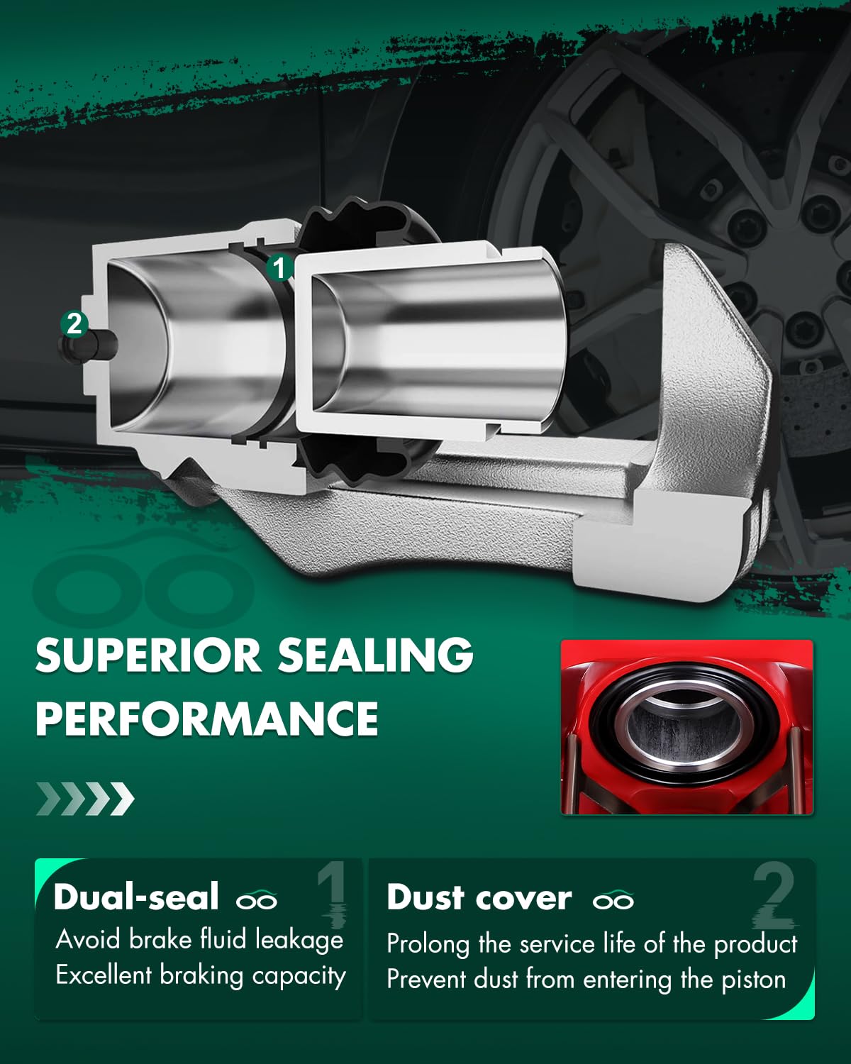 Scitoo Rear Left+Right Brake Calipers With Bracket 19B6886 19B6887 Red Compatible For Acura Rdx 2013-2018 For Honda Crosstour 20