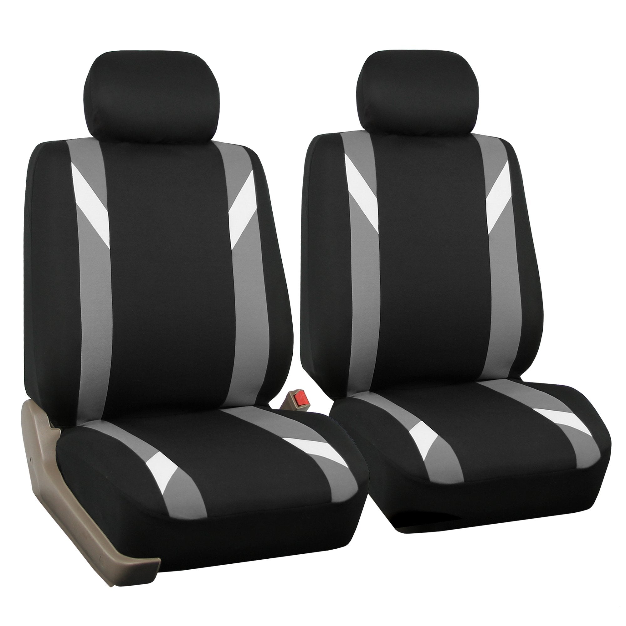 Fh Group Front Set Cloth Car Seat Covers For Low Back Seats With Removable Headrest, Universal Fit, Airbag Compatible Seat Cover