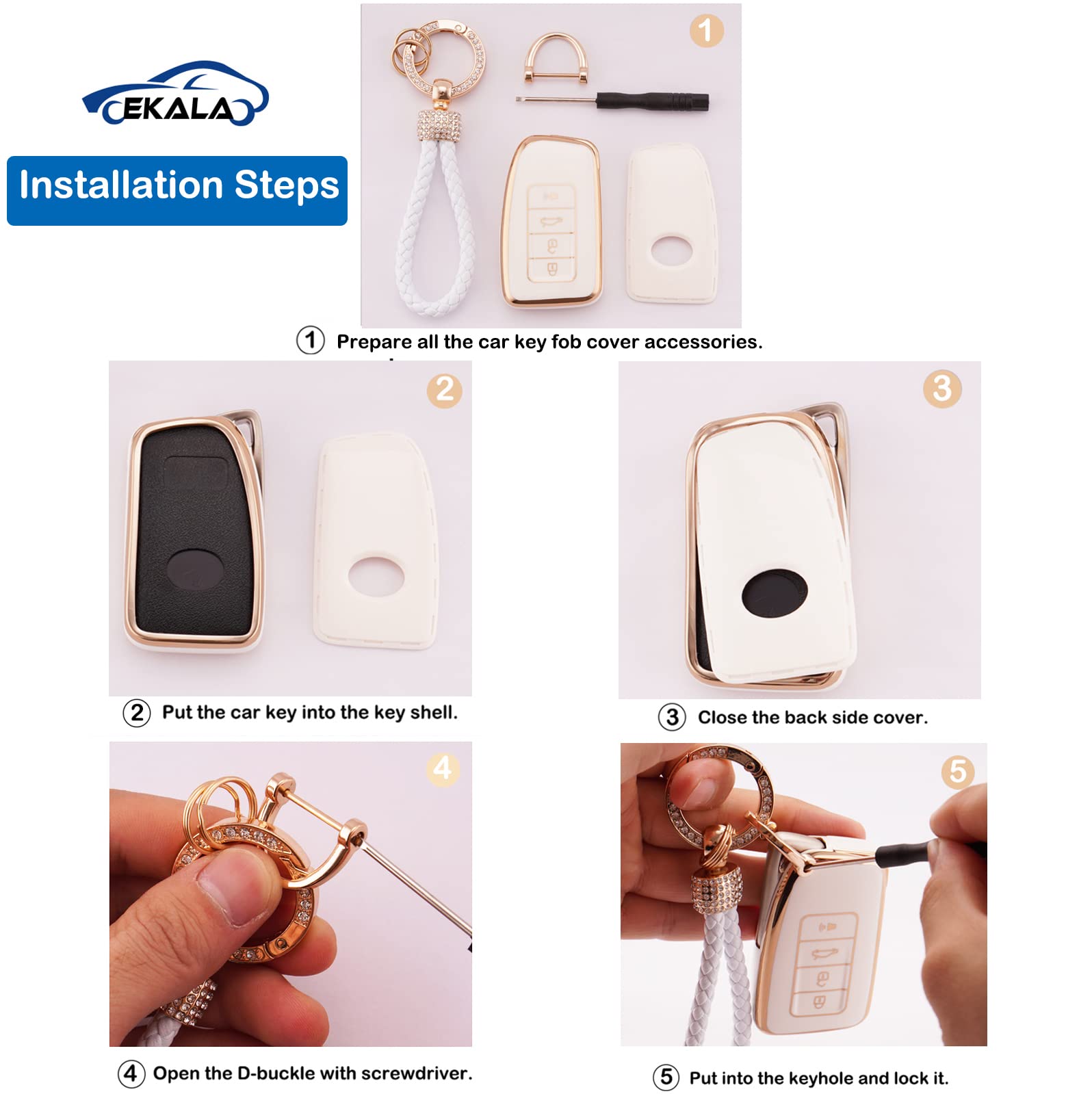 Ekala For Lexus Key Fob Cover Soft Tpu Full Protection Smart Car Key Protector With Key Fob Keychain Fit For Lexus Rx Is Es Gs Ls Nx Rs Gx Lx Rc Lc 2 3 4 Buttons Remote Start Key Fob Case(Lxs)