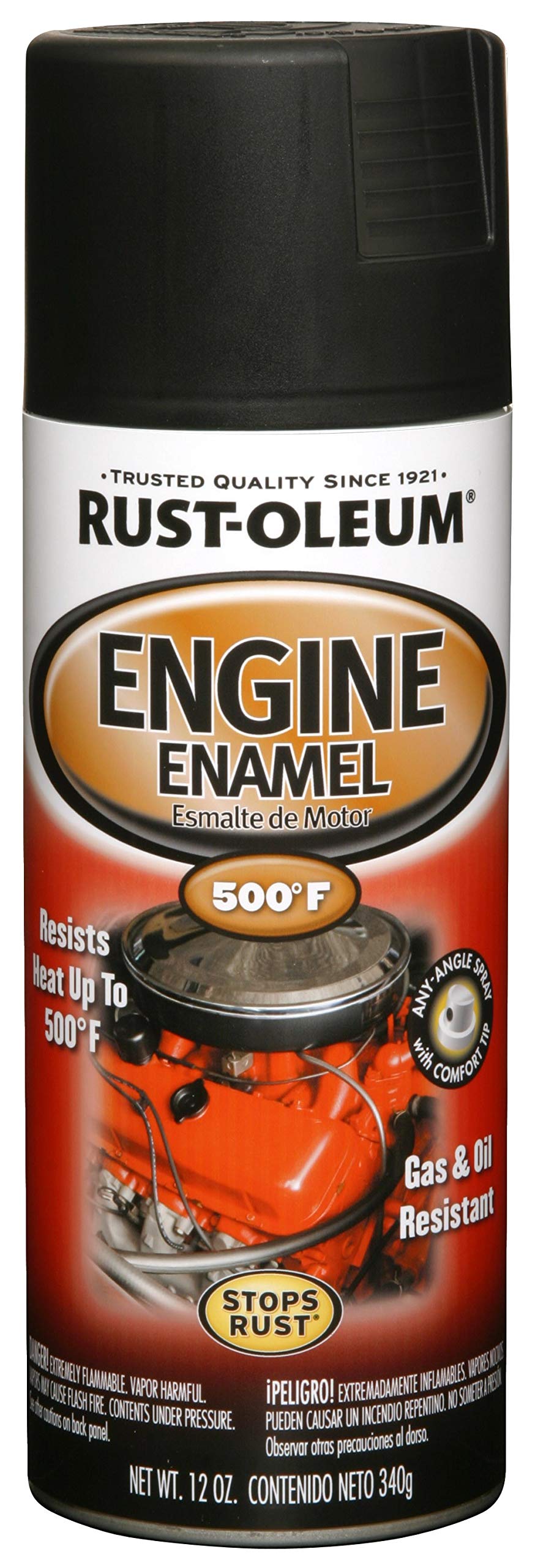 Rust-Oleum 248936 Automotive 12-Ounce 500 Degree Engine Enamel Spray Paint, Semi Gloss Black
