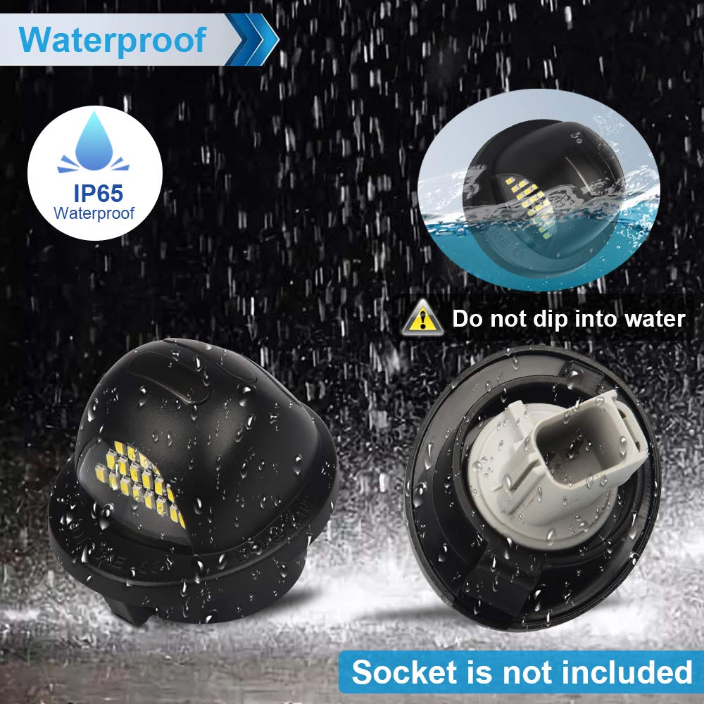 Mbuydiy Led License Plate Light Lamp Assembly With Red Oled Neon Tube Compatible With Ford F150 1990-2014, F250 F350 1999-2016,