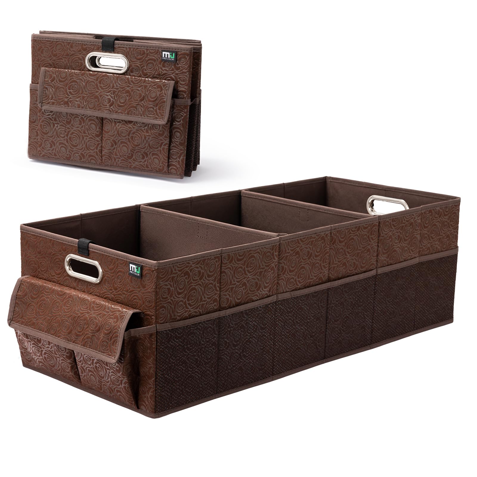 Miu Color Trunk Organizer For Car, 12 Pockets Sturdy Car Organizer For Suv, Non-Slip Bottom, Storage Organizer For Sedans, Van,