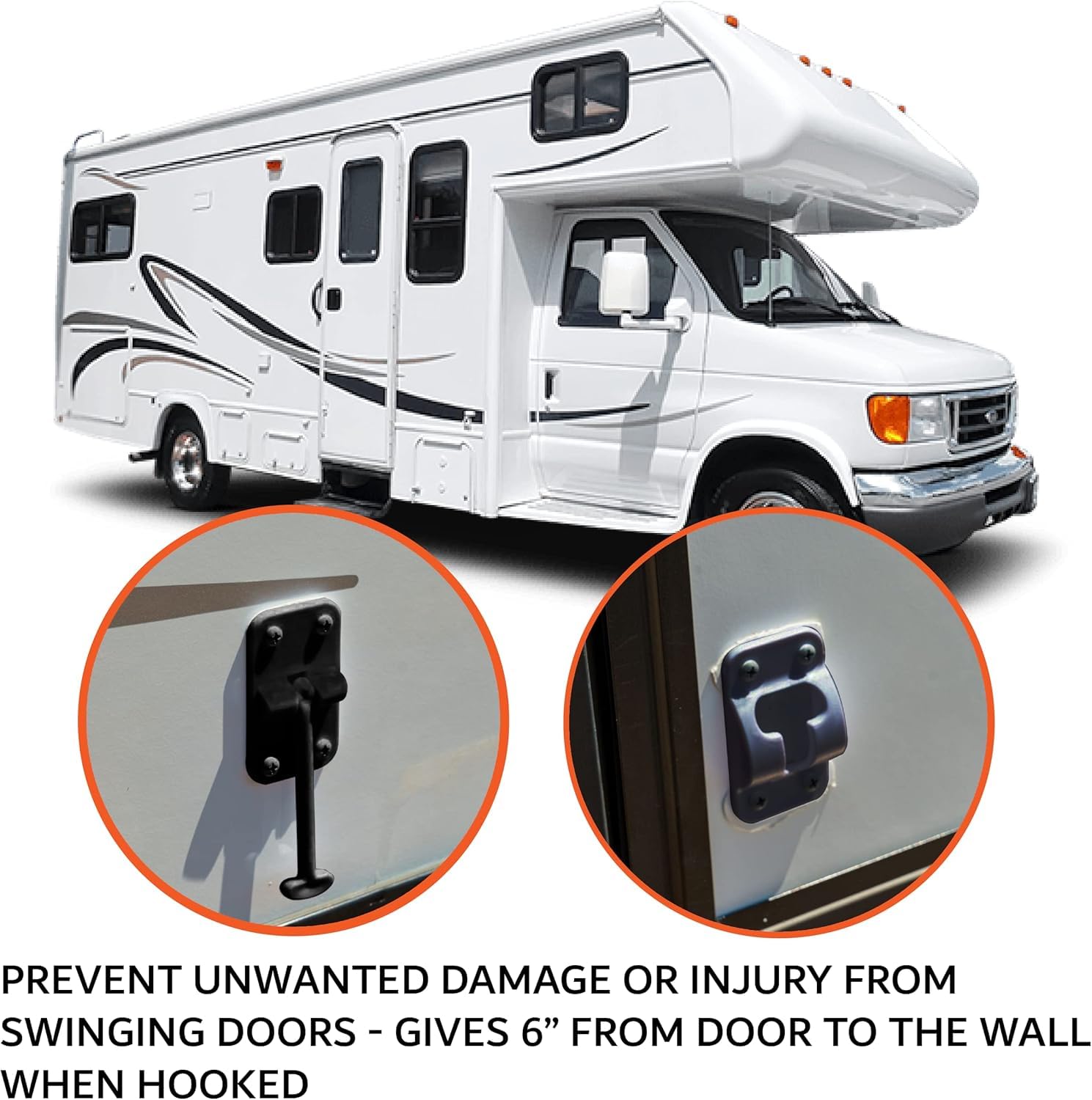 NU-SET | RV010 RV Door Holder | RV Accessories & Door Hardware (Black) (RV010B)