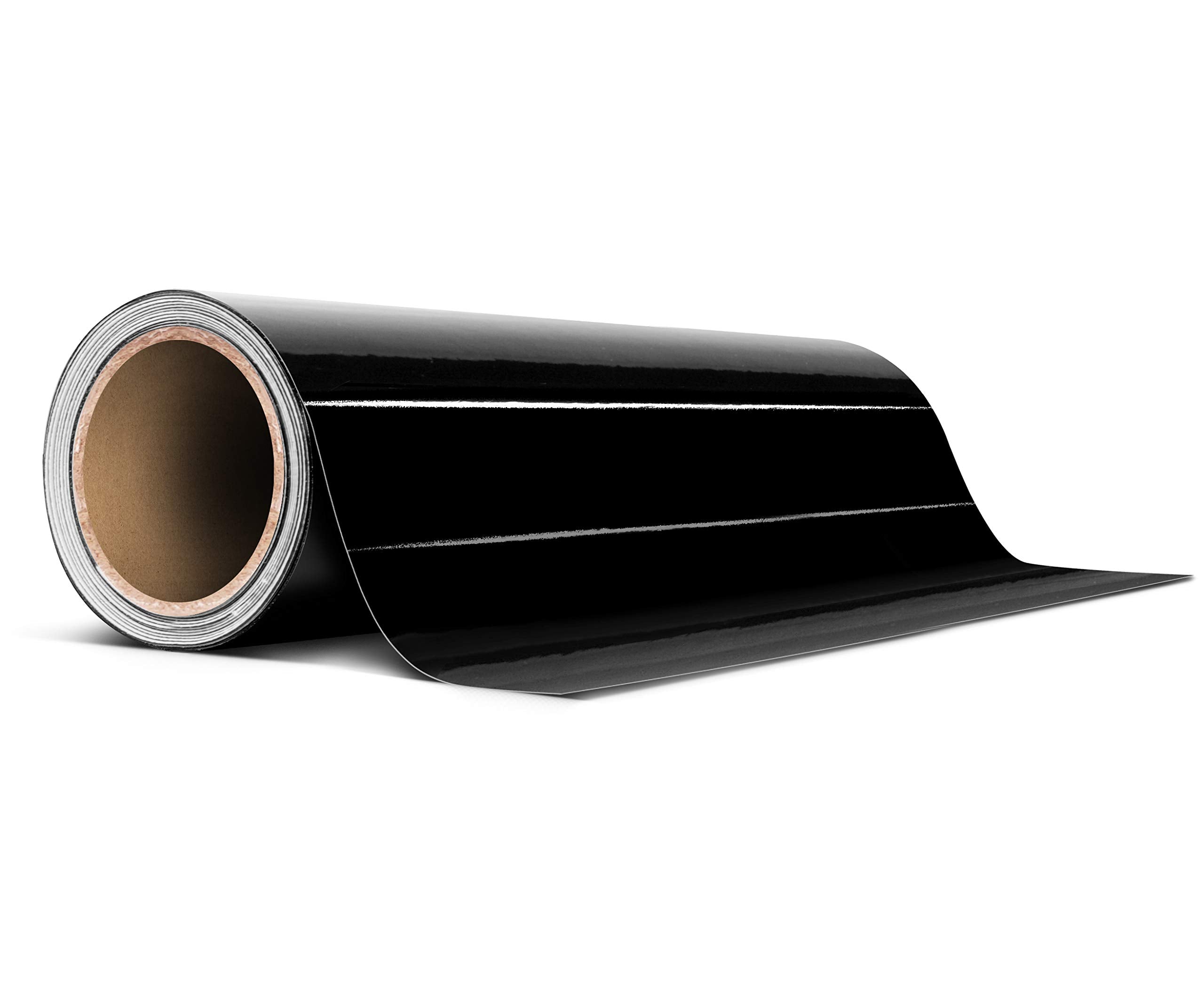 Vvivid Black Gloss Air-Release Adhesive Vinyl Tape Roll (8 Inch X 20Ft)