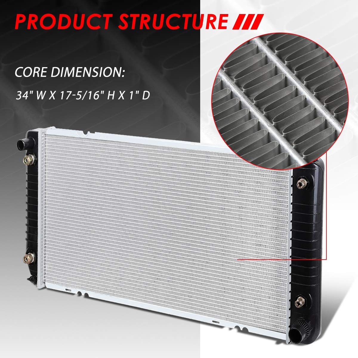 Auto Dynasty Radiator Compatible With 04-16 Chevy Express Gmc Savana 2500 3500 4500 4.8L 6.0L At, Dpi 2791 Factory Style 1-Row C