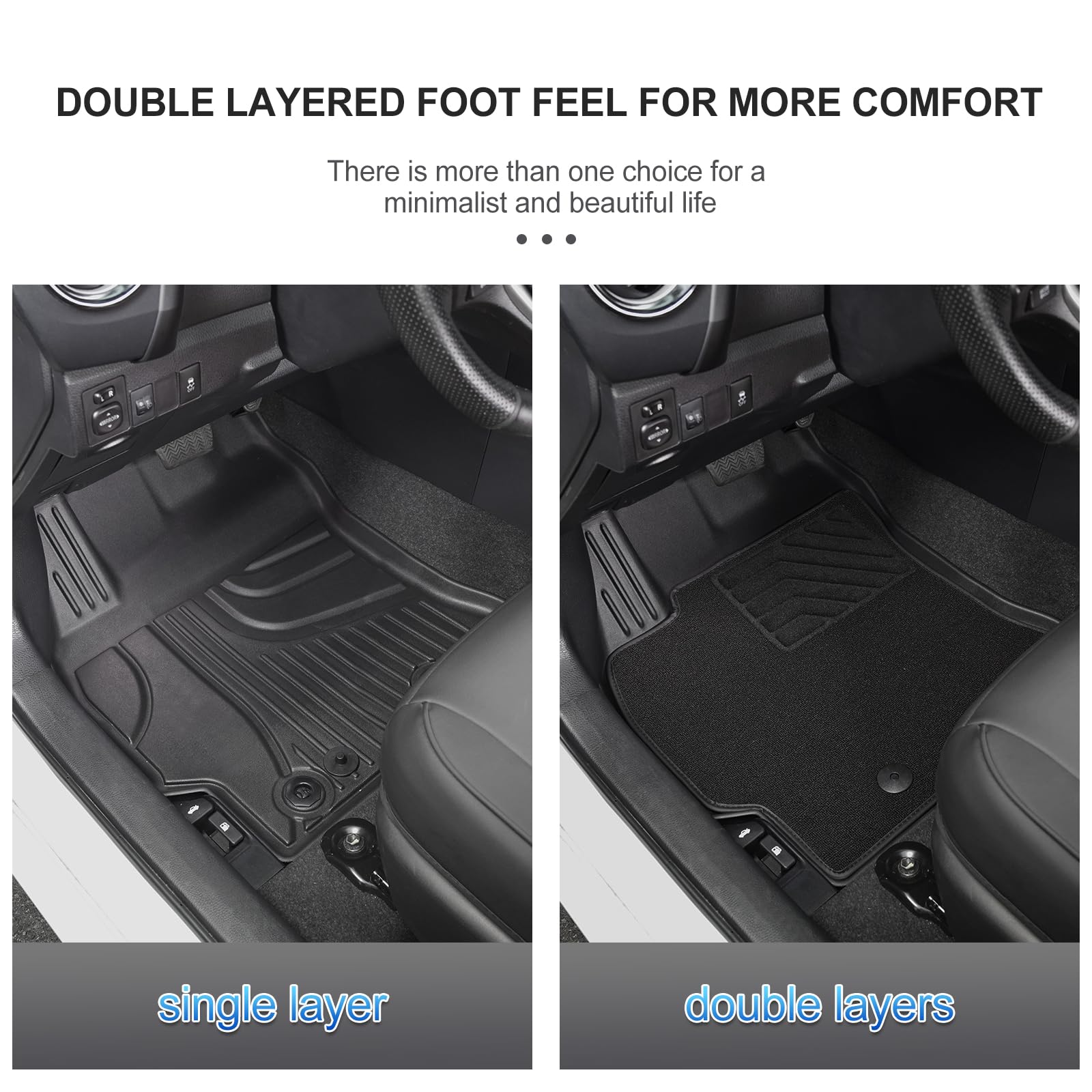 2025 Corolla Double Layer Floor Mats Compatible With 2020-2024 Toyota Corolla Sedan,Durable & Comfortable Protection Floor Liner