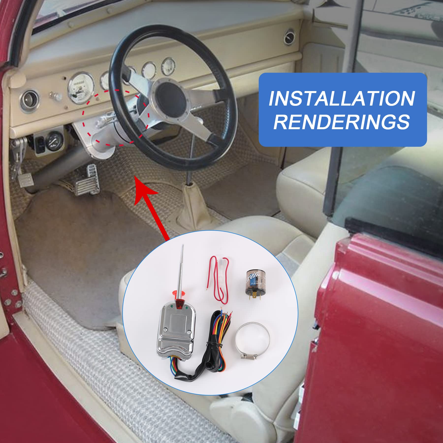 Jdmspeed New Chrome 12V Universal Street Hot Rod Turn Signal Switch With Flasher Replacement For Ford Gm