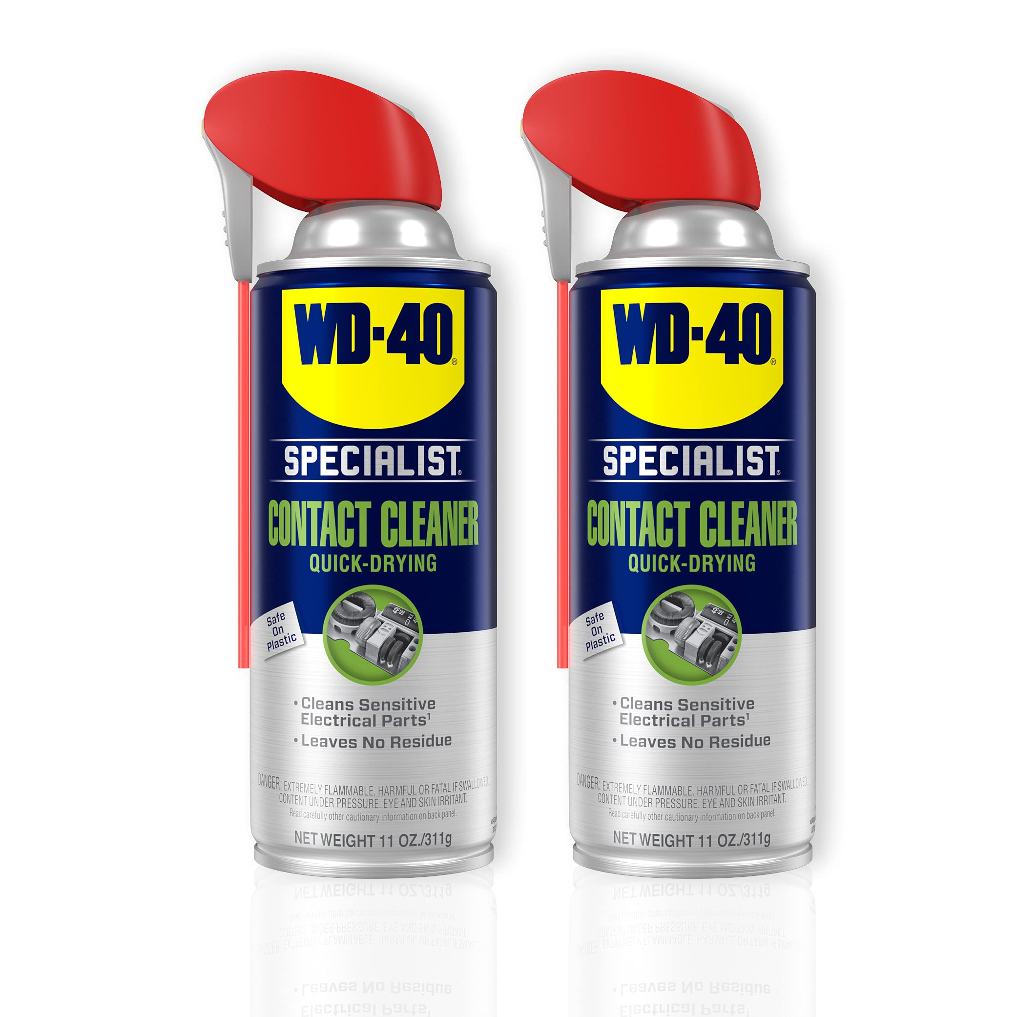 Wd-40 Specialist Contact Cleaner Spray With Smart Straw, Twin Pack, 11 Oz