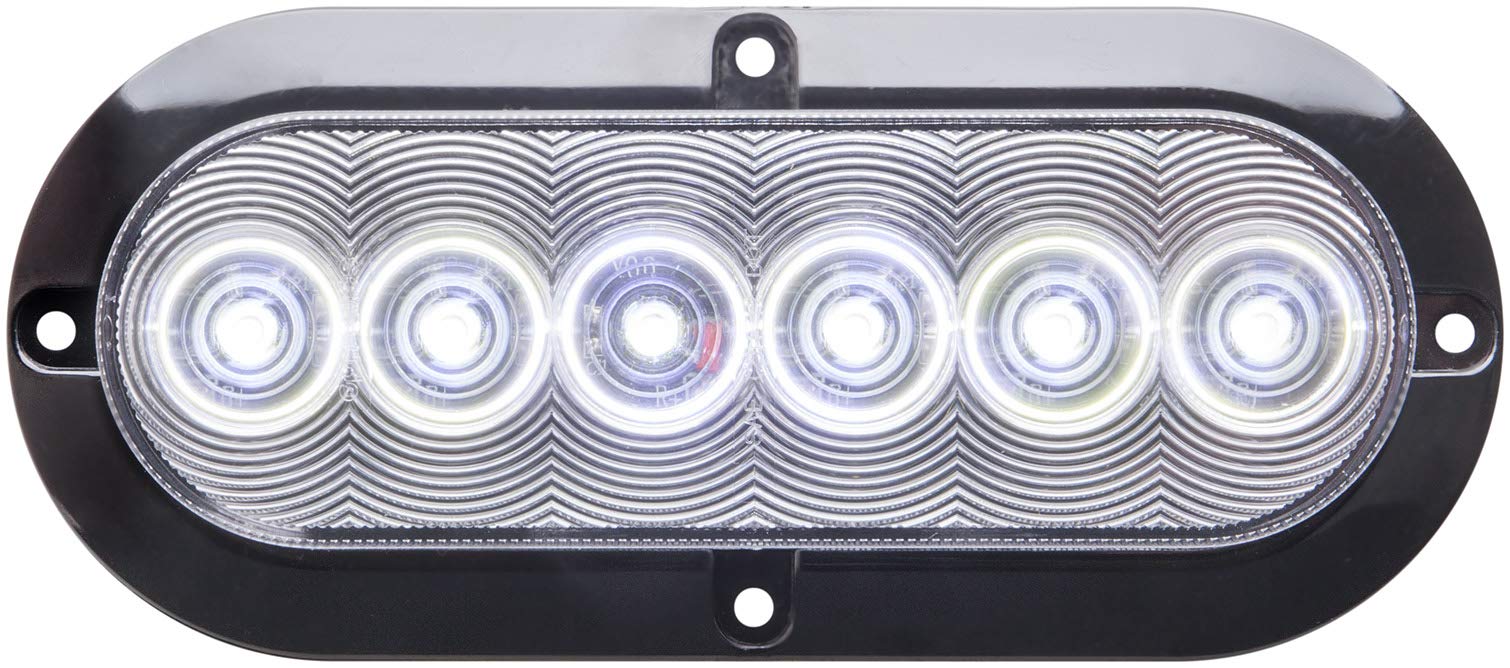 Optronics BUL12CSBP Fleet Count 6 Clear Oval Sealed DOT LED Back-Up Light, White