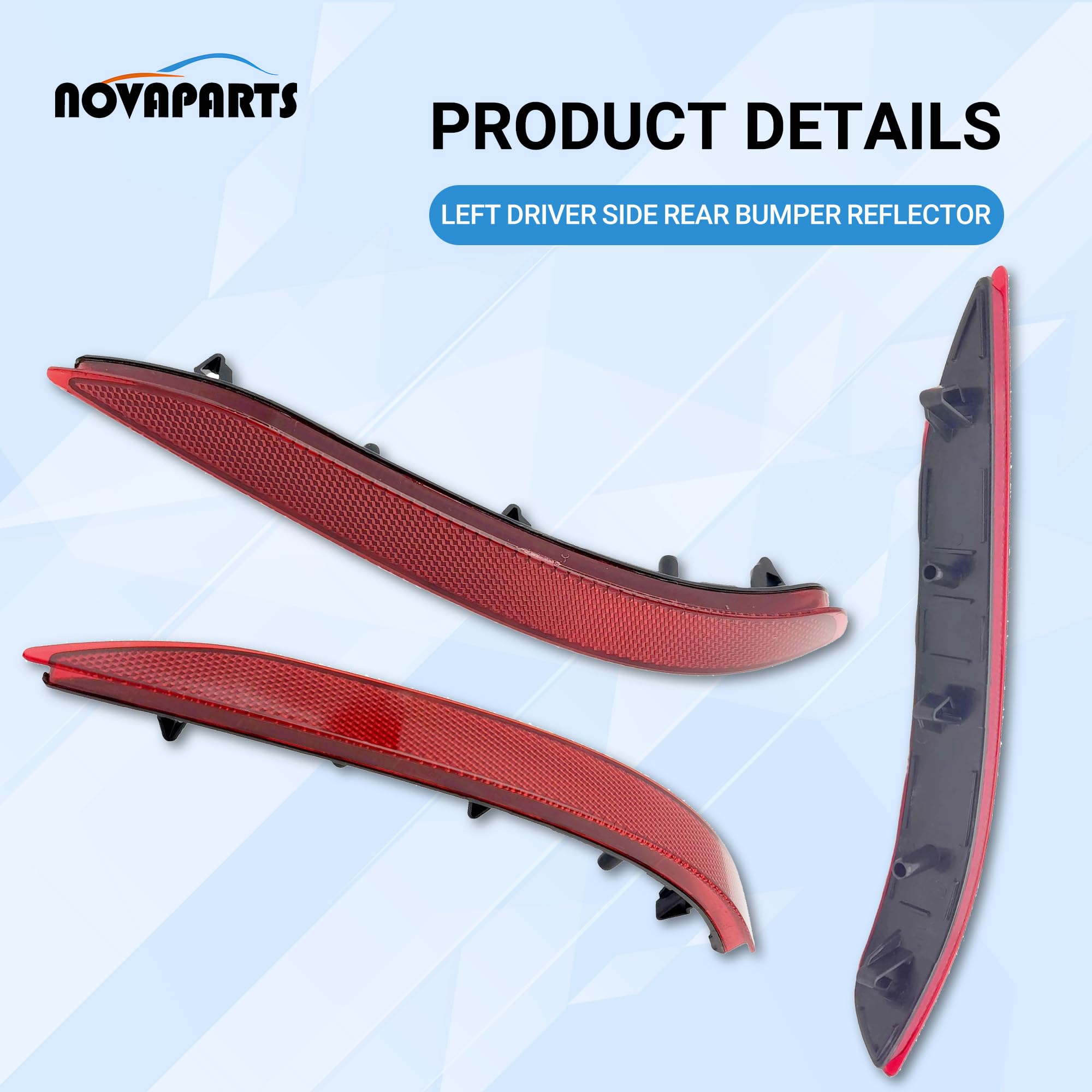 Novaparts Left Driver Side Rear Bumper Reflector For 2018 2019 2020 2021 2022 2023 Chevy Equinox 84150890 84306358 Gm1184117