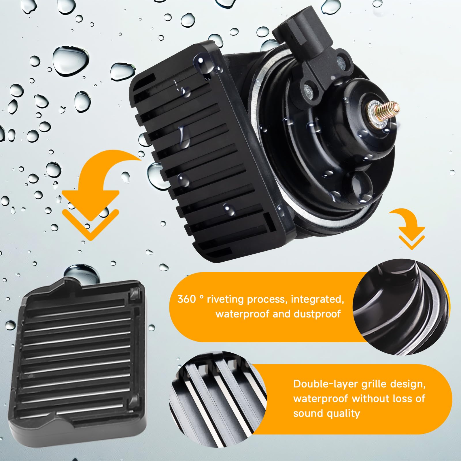 Farbin Horn Replacement For Ford Car Horn Compatible With Ford F150 F250 Focus With 1 To 2 Converter Plug