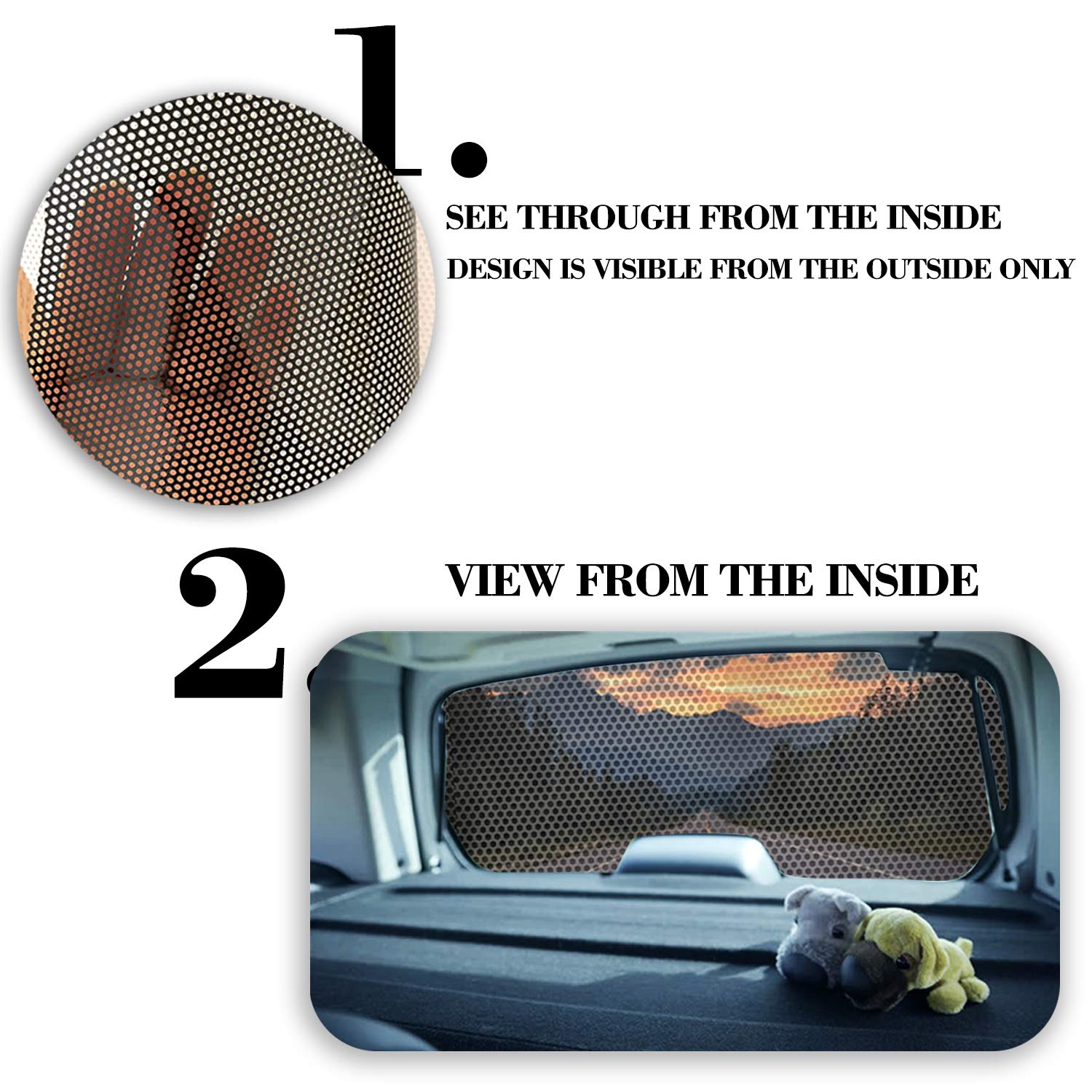 Oasisdream Wolf Eyes Rear Window Decals for Trucks Suvs Universal Size 65''X22'' High-Definition Print Truck Window Decals