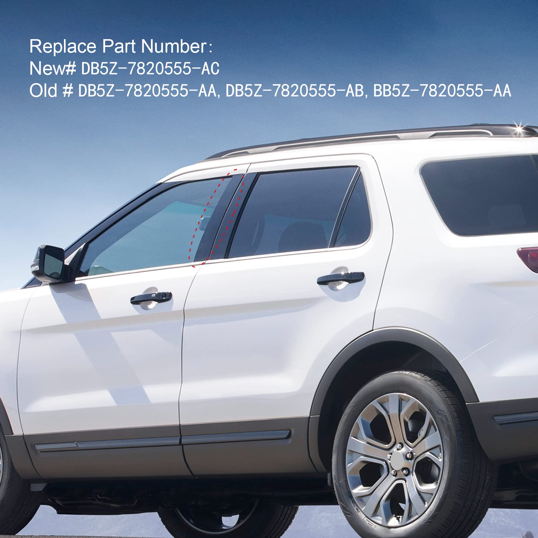 Jdmspeed New B Pillar Molding Trim With Door Entry Keypad Replacement For Ford Explorer 2011-2019 Replaces Db5Z-7820555-Ac Door